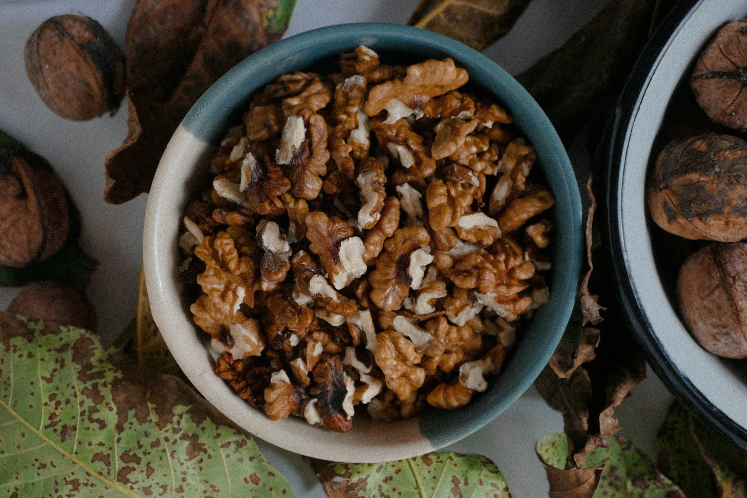 A bowl of walnuts