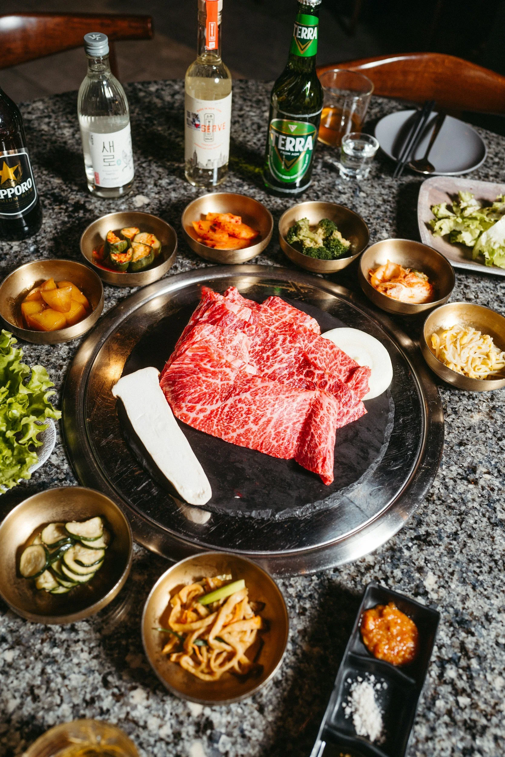 Korean BBQ with assorted elements