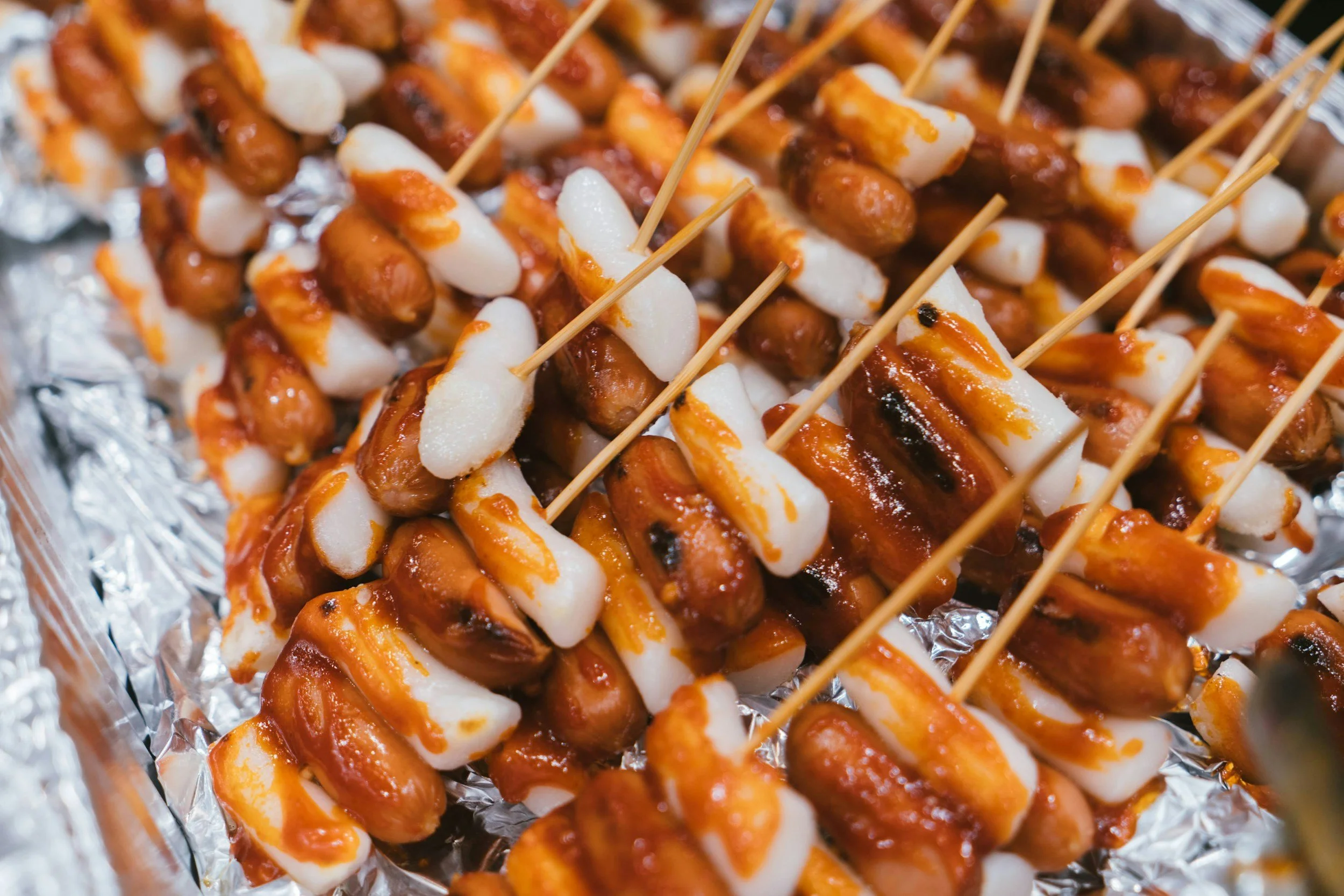 Assorted meat on skewers