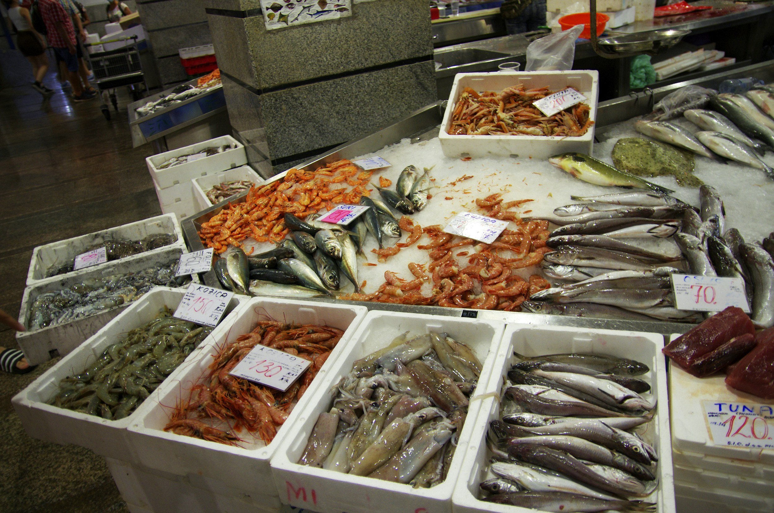 Fresh fish for sale at a market