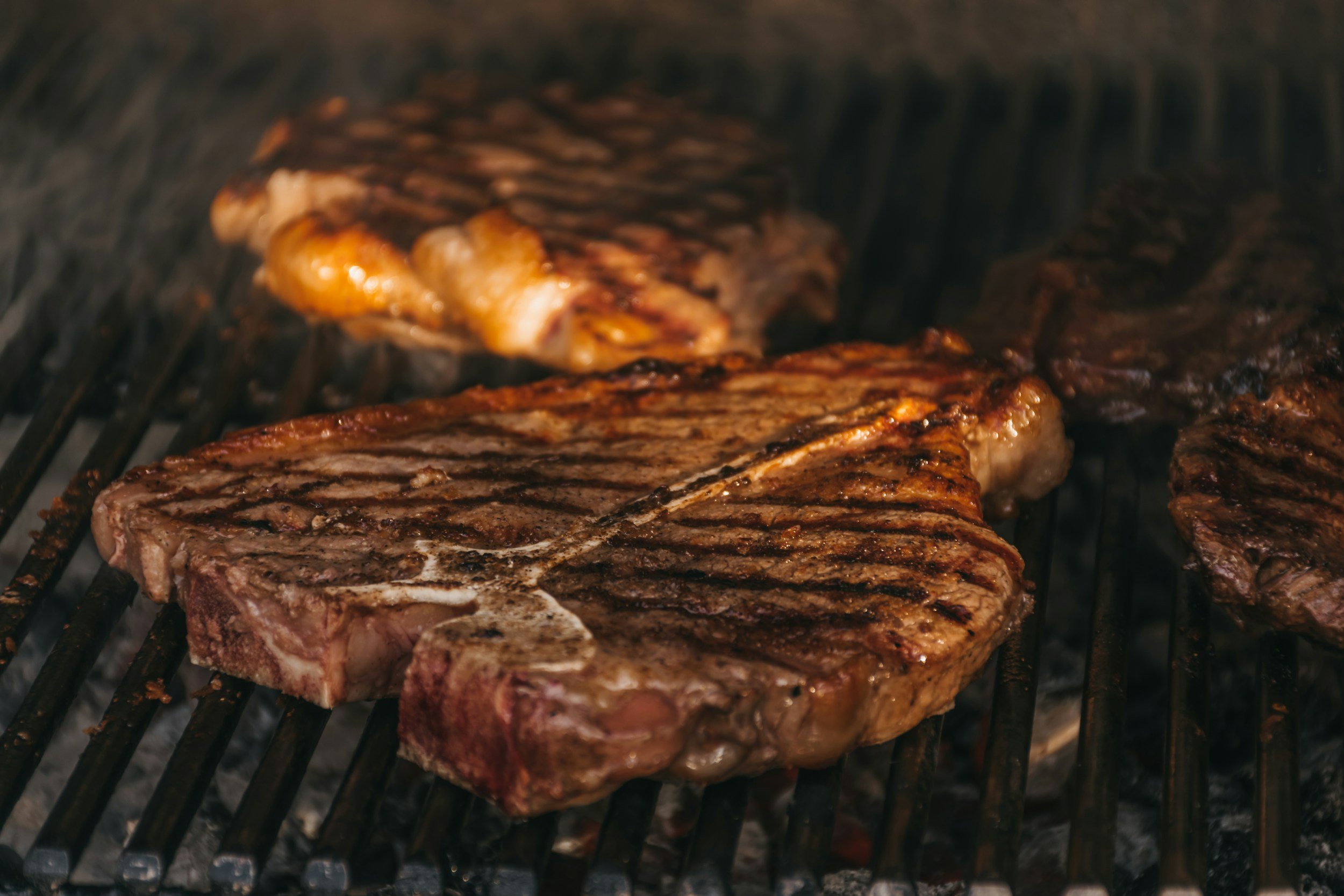 Steaks on the grill