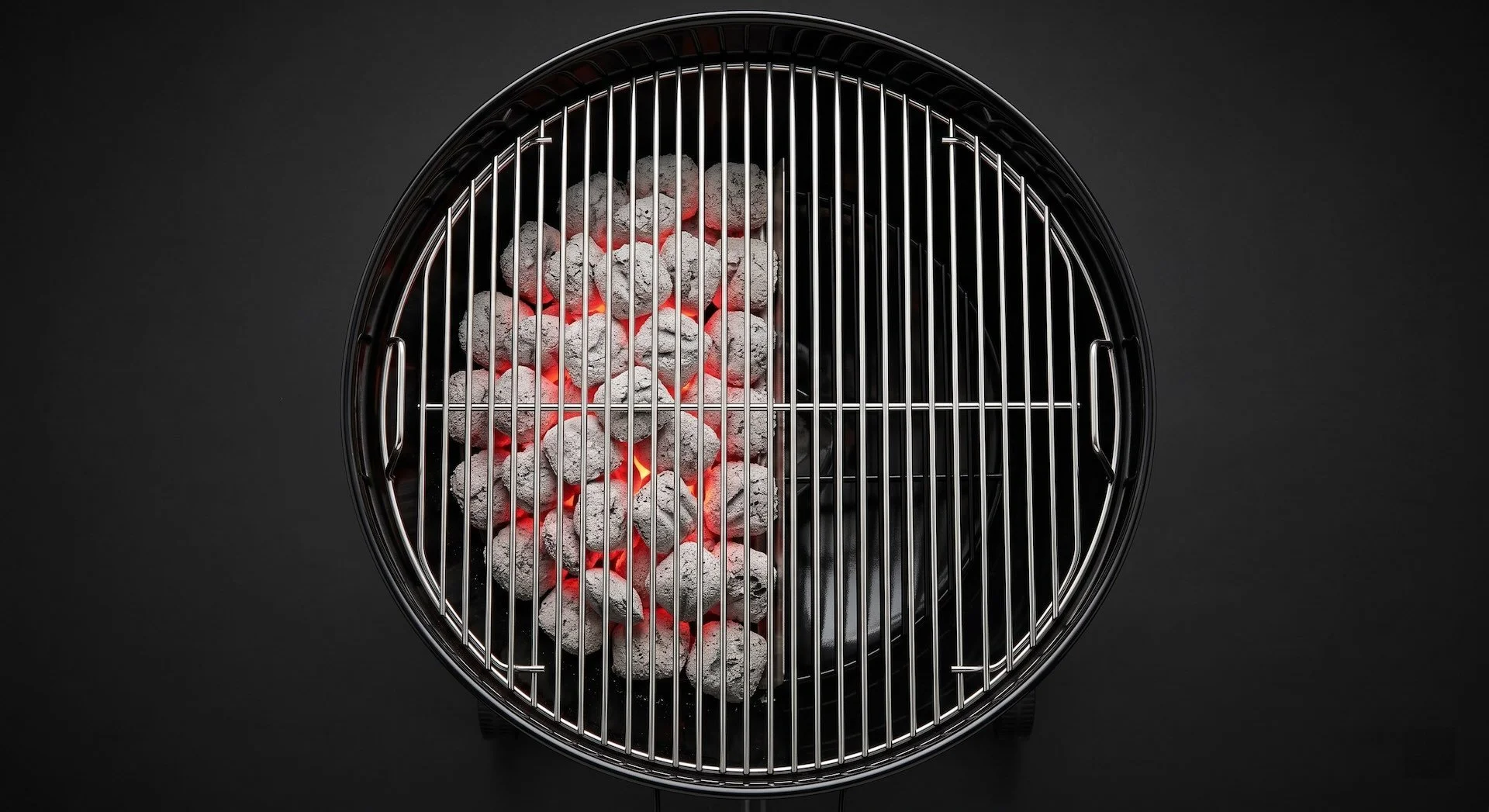 Two-zone charcoal arrangement