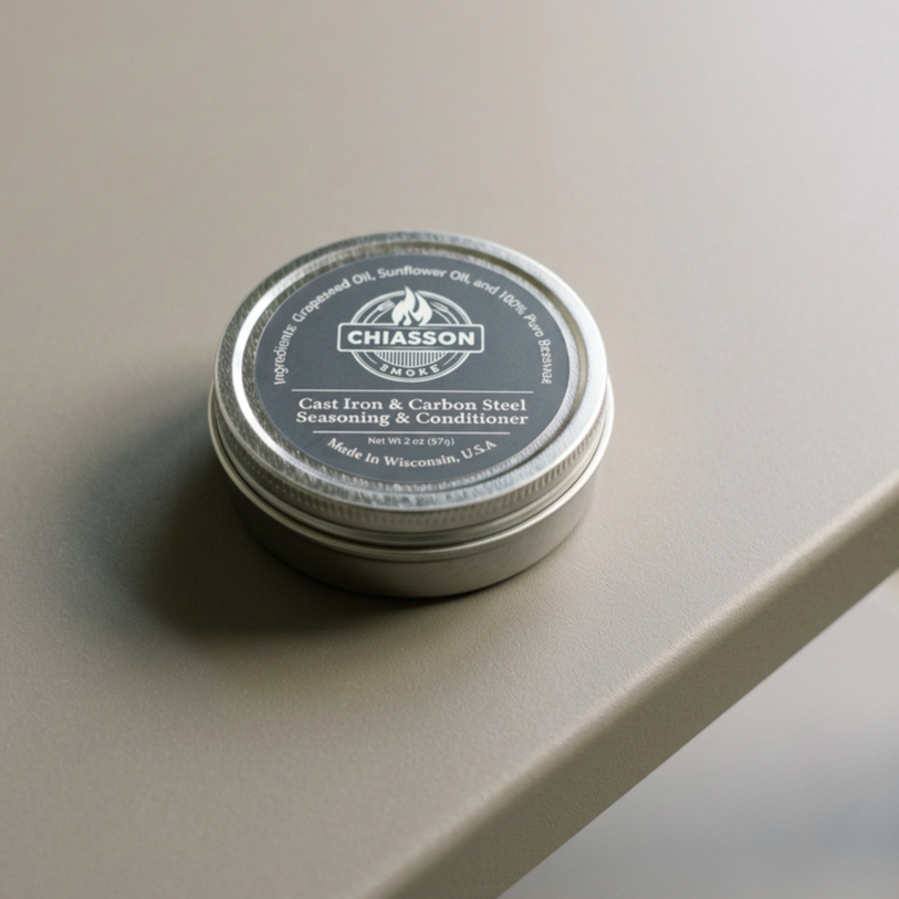 Chiasson Smoke- Cast Iron and Carbon Steel Conditioner/Seasoner