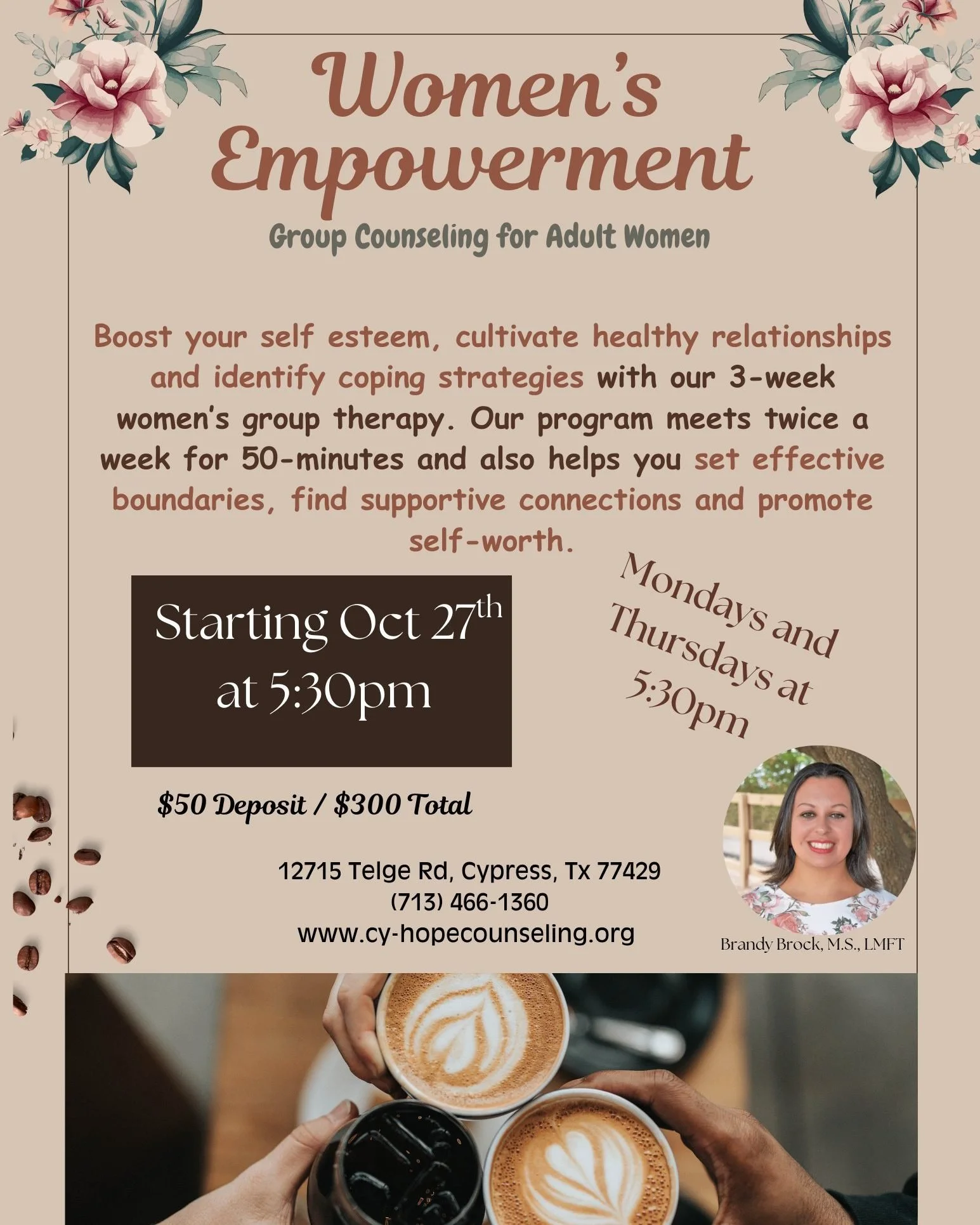 ✨ Last call, ladies! ✨

This is the final week to sign up for the Women&rsquo;s Empowerment Group &mdash; registration closes this Friday!

If you&rsquo;ve been feeling the pull to reconnect with yourself, build confidence, set healthy boundaries, an