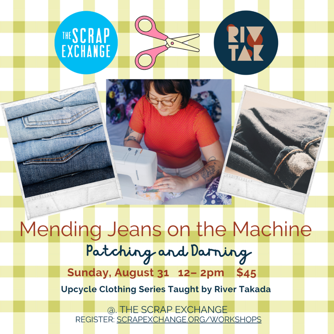 Mending Jeans on the Machine - Patching and Darning