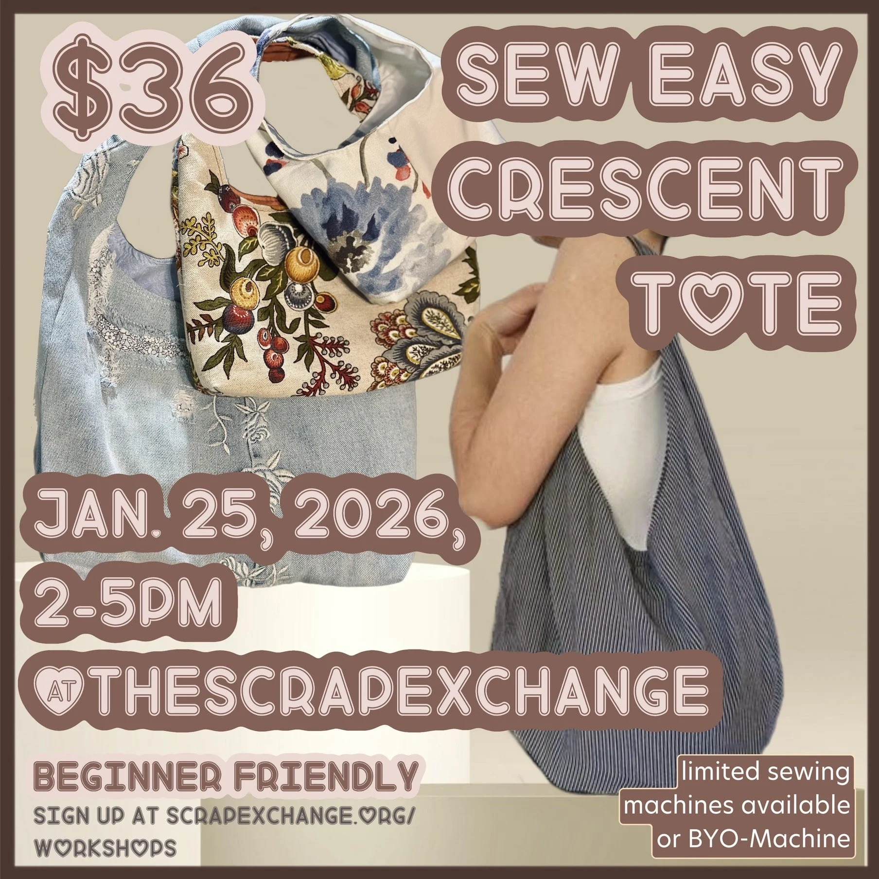 Workshop: Sew Easy Crescent Tote