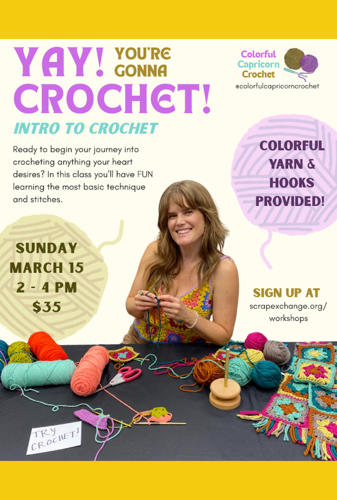 Yay! You're Gonna Crochet (Intro to Crochet) 
