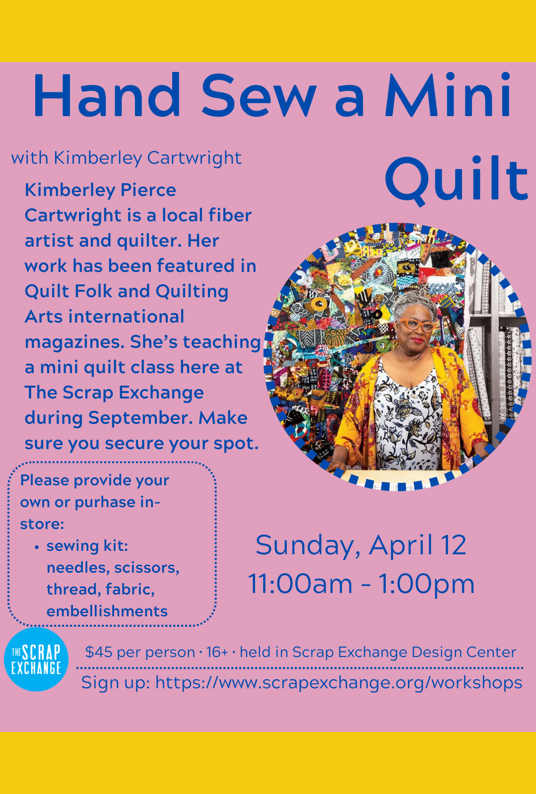 Hand Stitching a Scrappy Mini Quilt