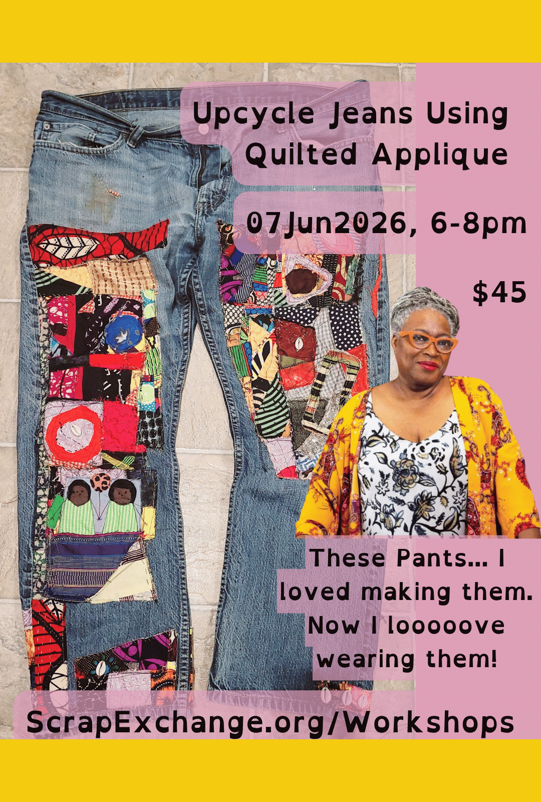Upcycle Jeans Using Quilted Applique