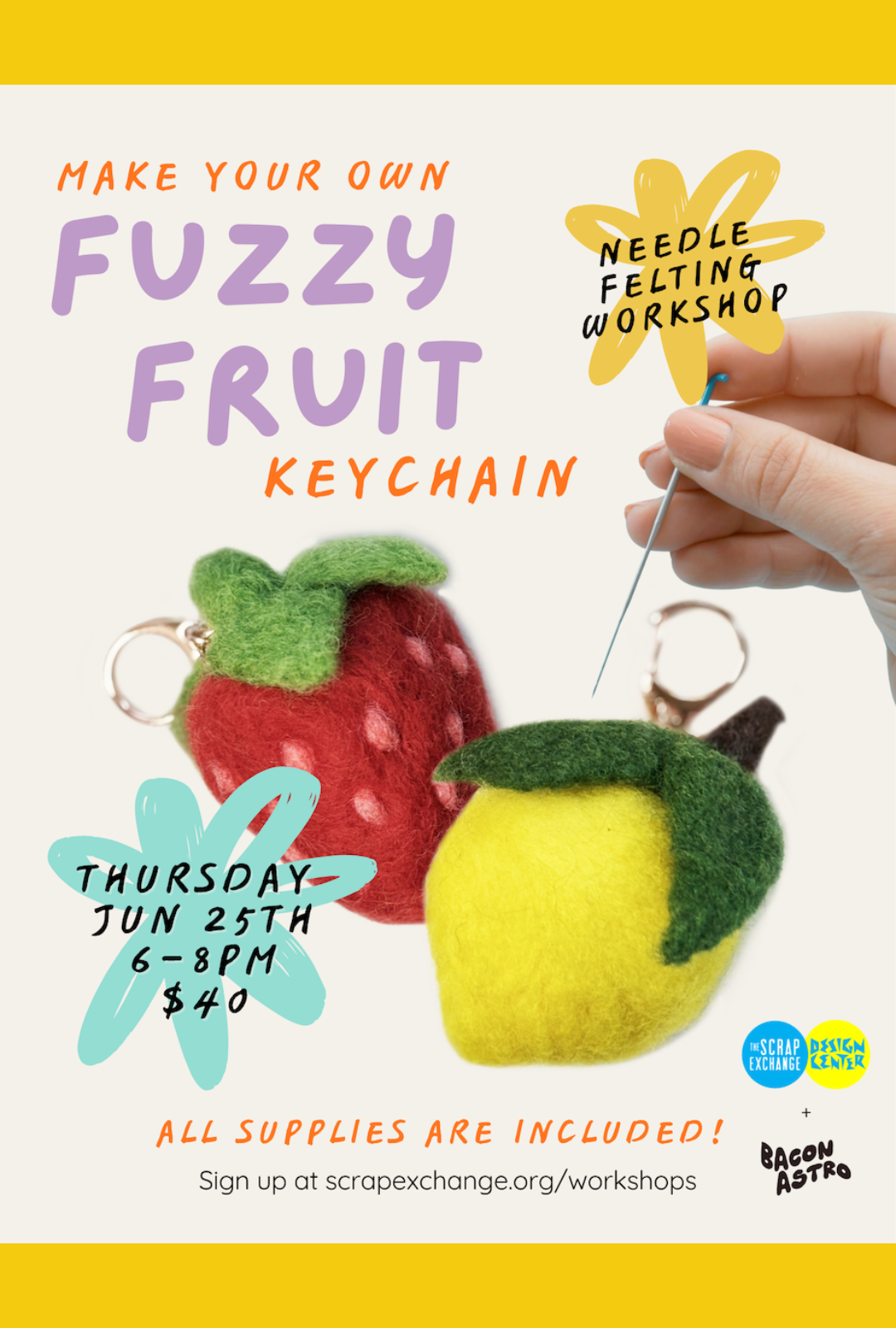 Needle Felt a Fruity Keychain