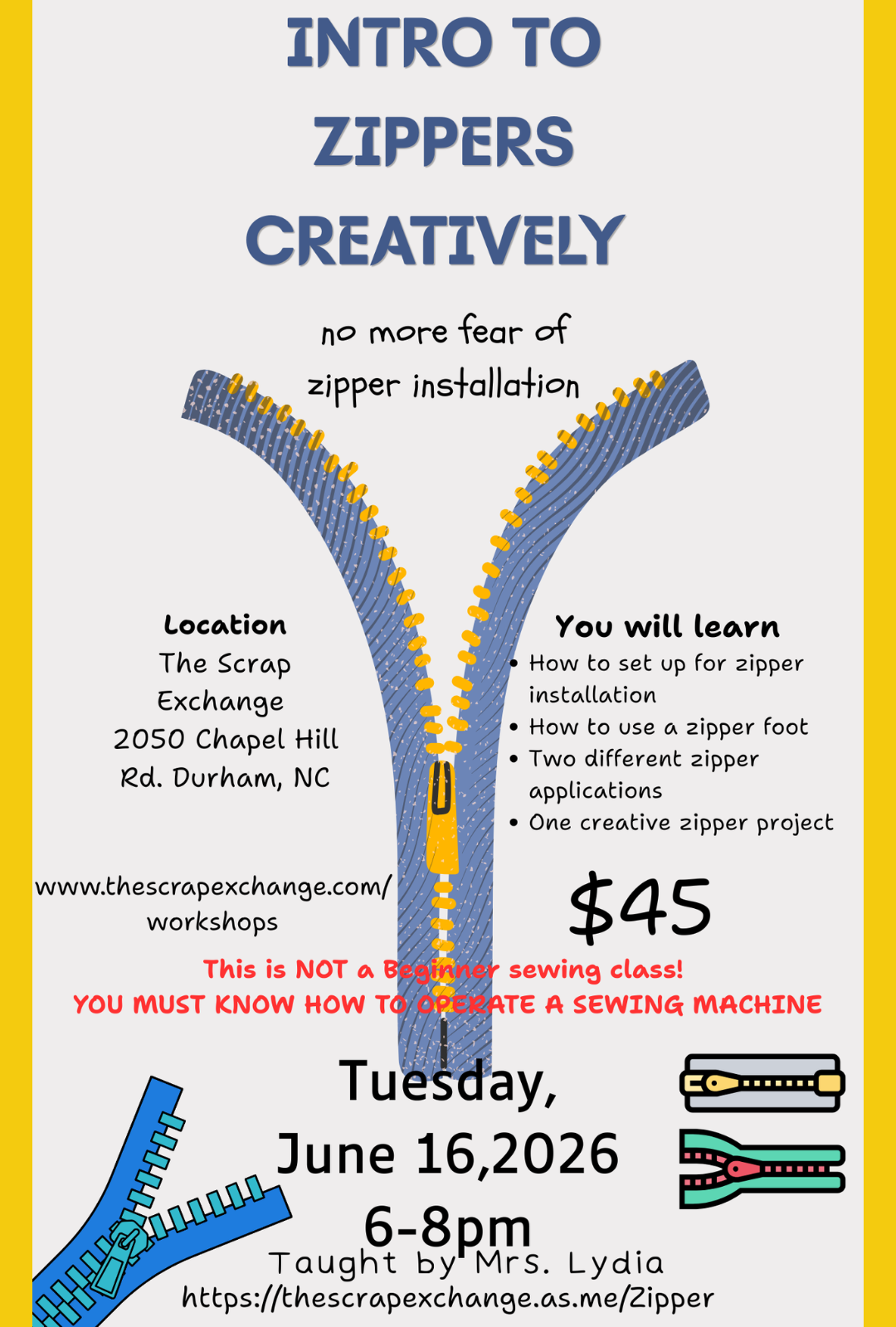 Intro to Zippers Creatively