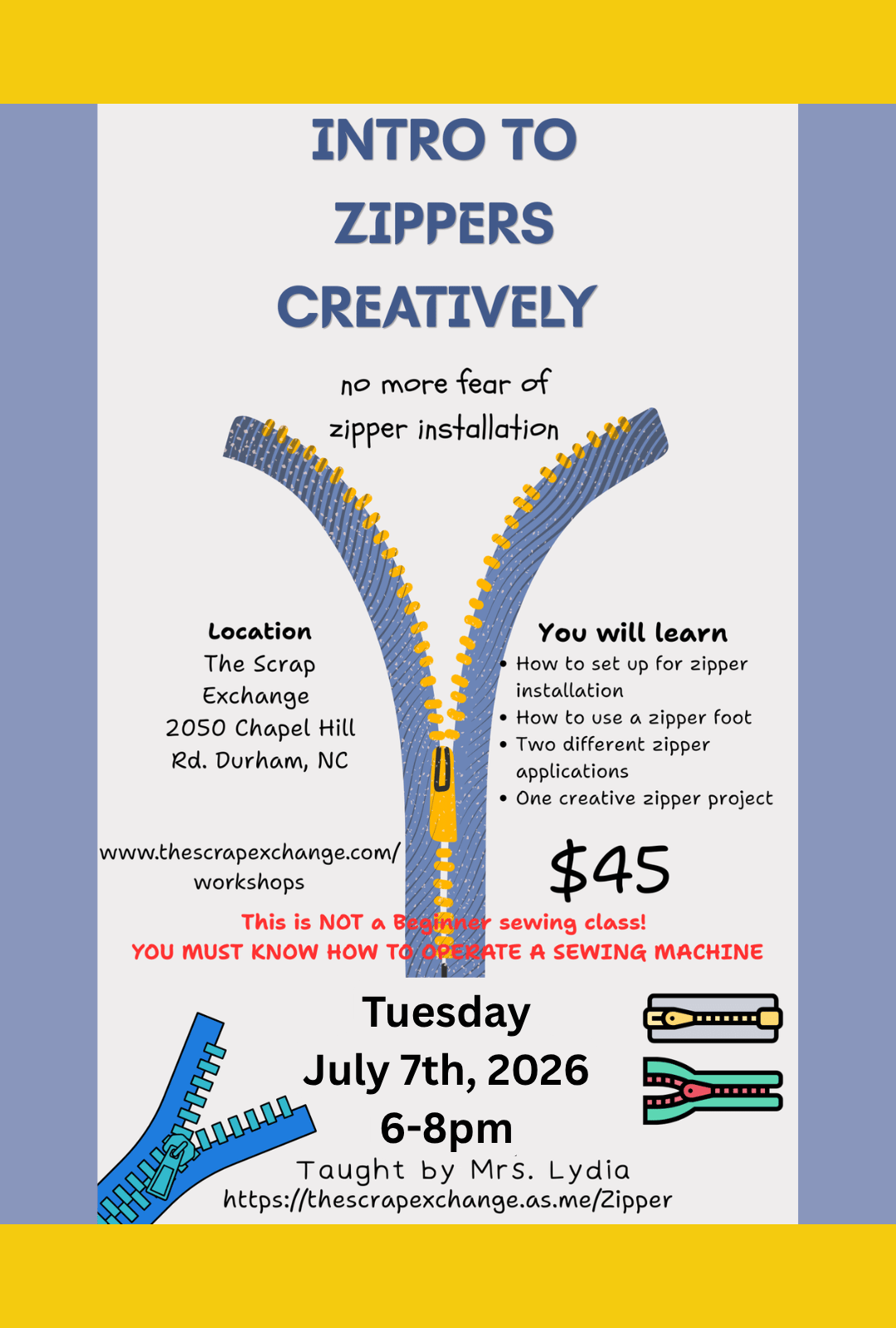 Intro to Zippers Creatively
