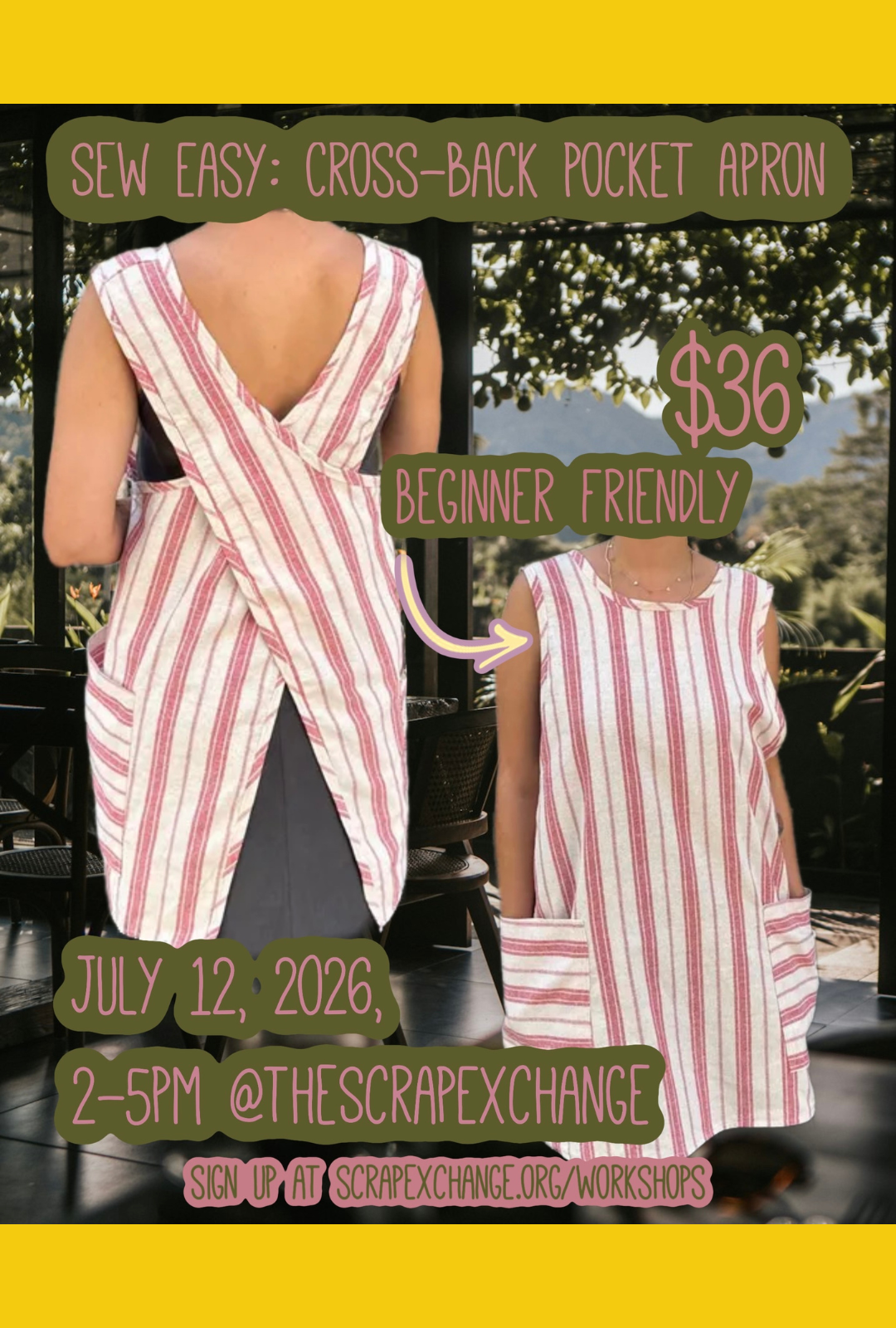 Sew Easy: Cross-back pocket apron