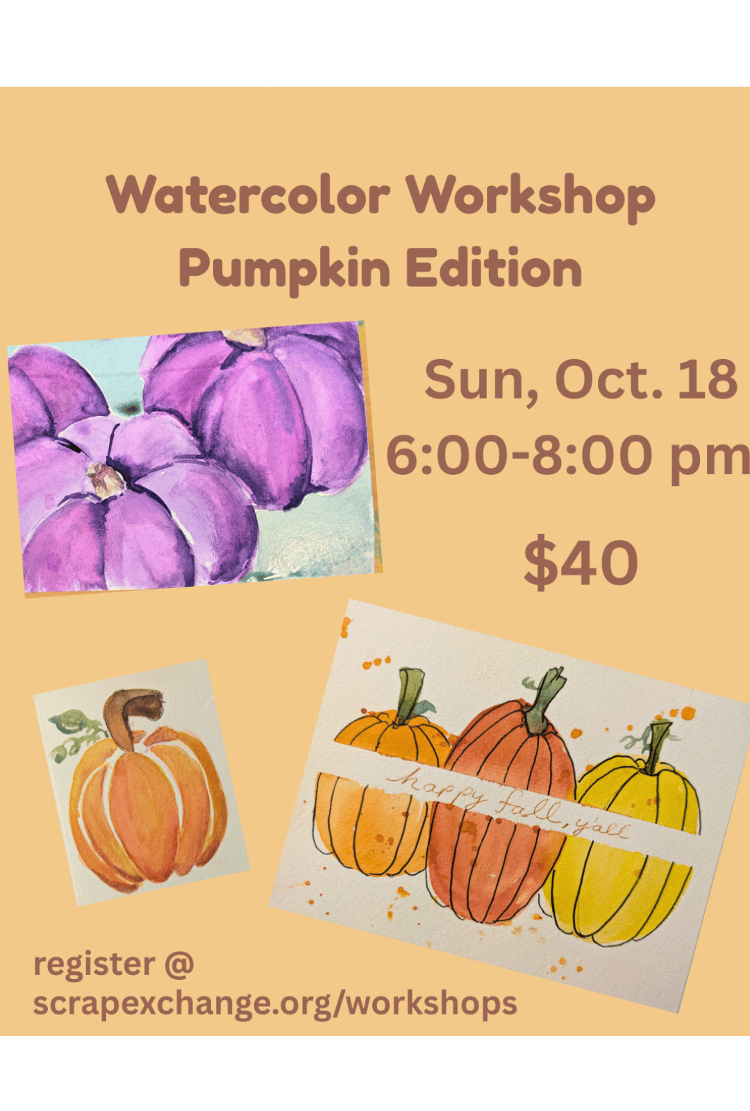 Watercolor Workshop - Pumpkins 