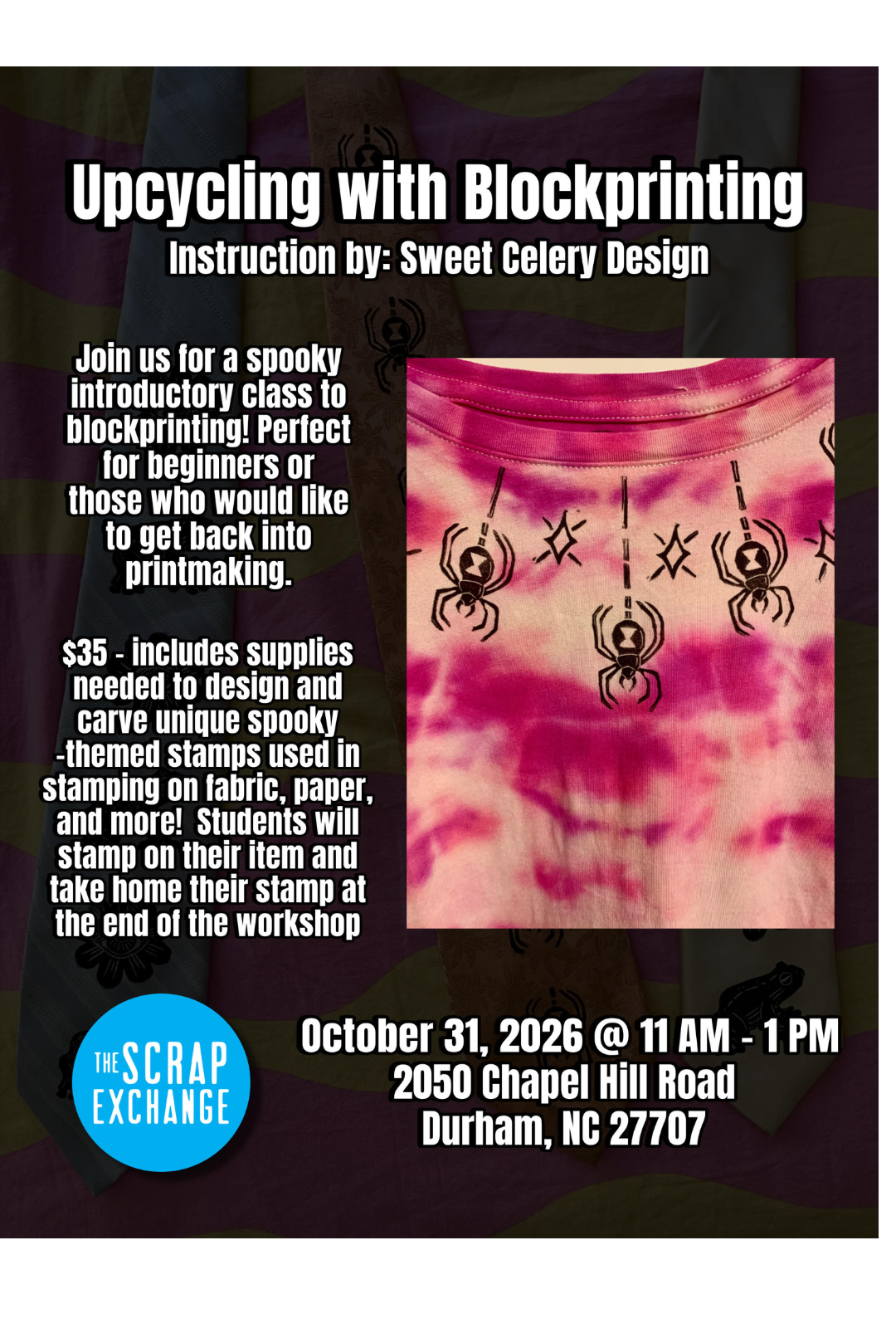 Upcycling with Blockprinting (Spooky Edition)