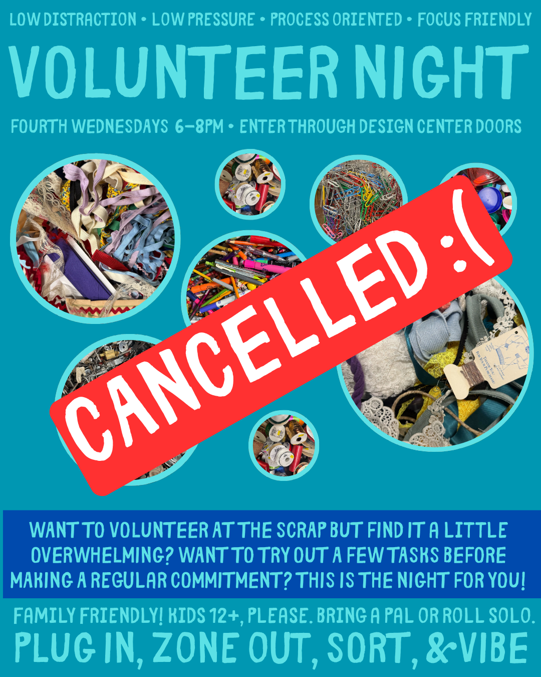 Canceled: Low Distraction Volunteer Night!