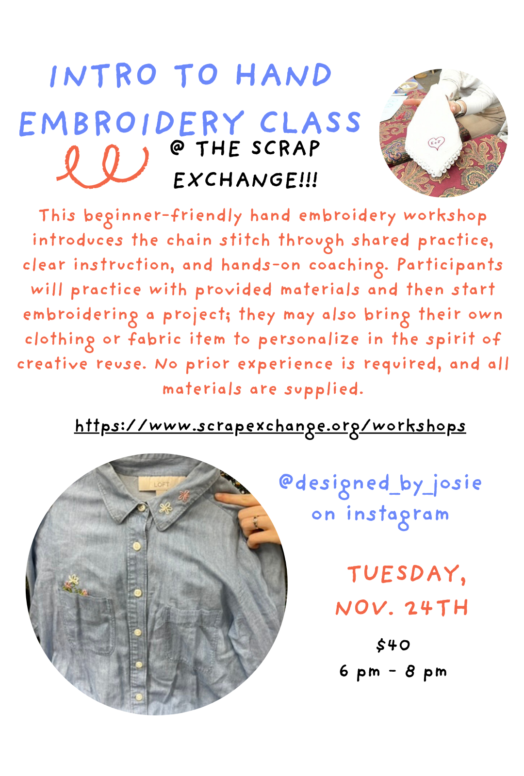 Intro to Hand Embroidery