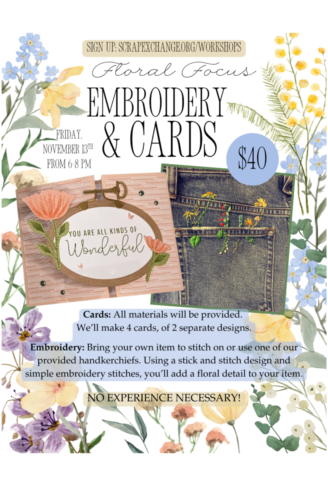 Floral Focus: cards and embroidery embroidery