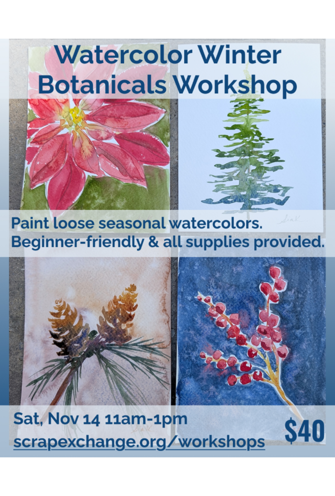 Watercolor Winter Botanicals