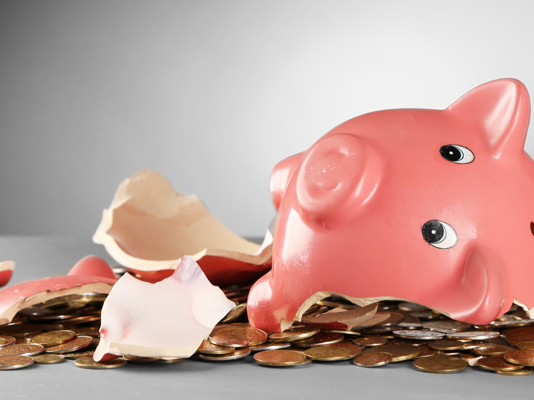 broken piggy bank representing long term care costs draining retirement savings in North Carolina