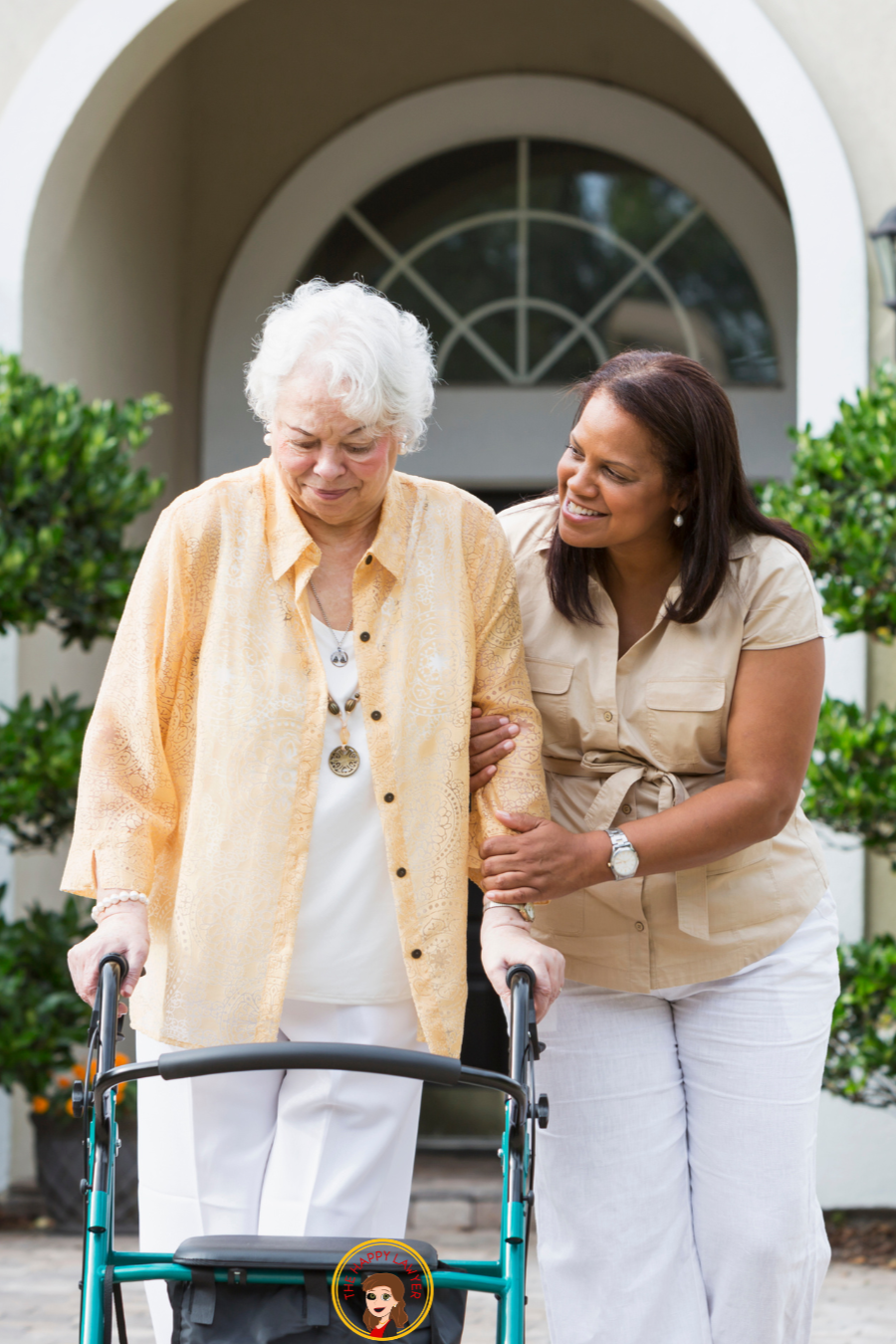 Adult daughter assisting her elderly mother during Alzheimer's care planning