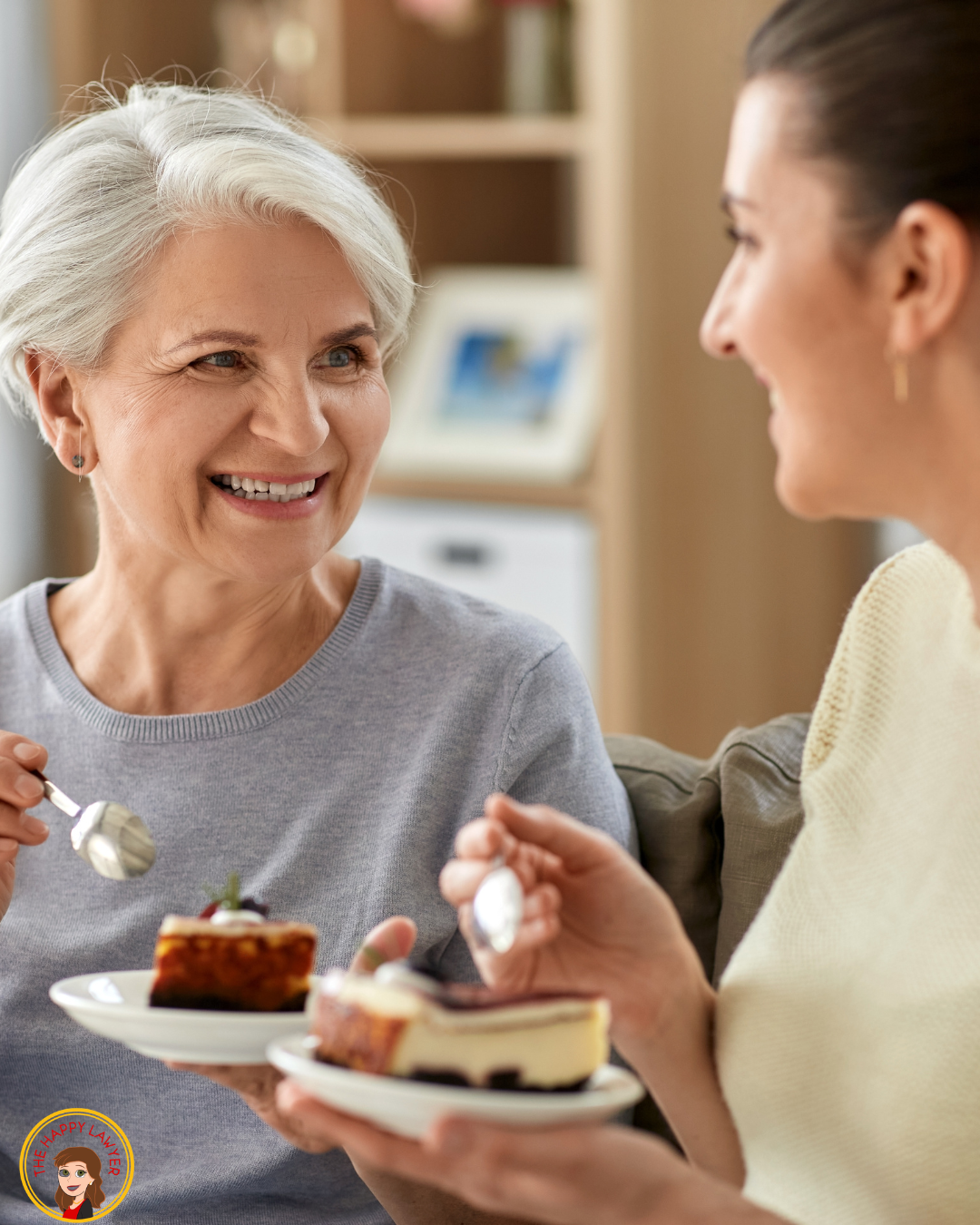 Adult daughter discussing health care wishes and quality of life with her aging mother.