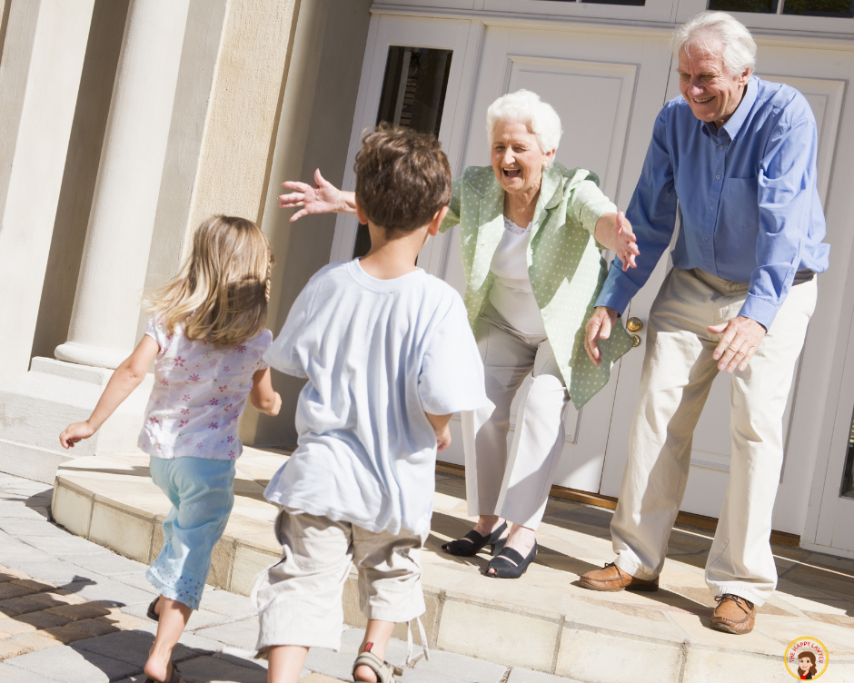 Grandparents welcoming their grandchildren before a summer visit, illustrating why families should have a Health Care Power of Attorney before traveling.
