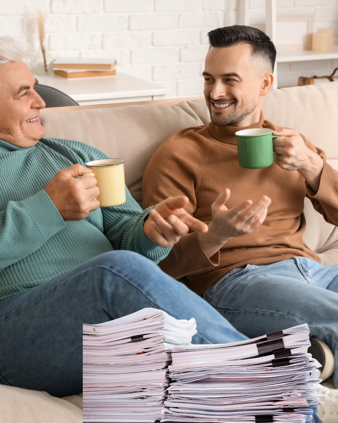 Family organizing estate planning records and emergency contact information before a crisis.