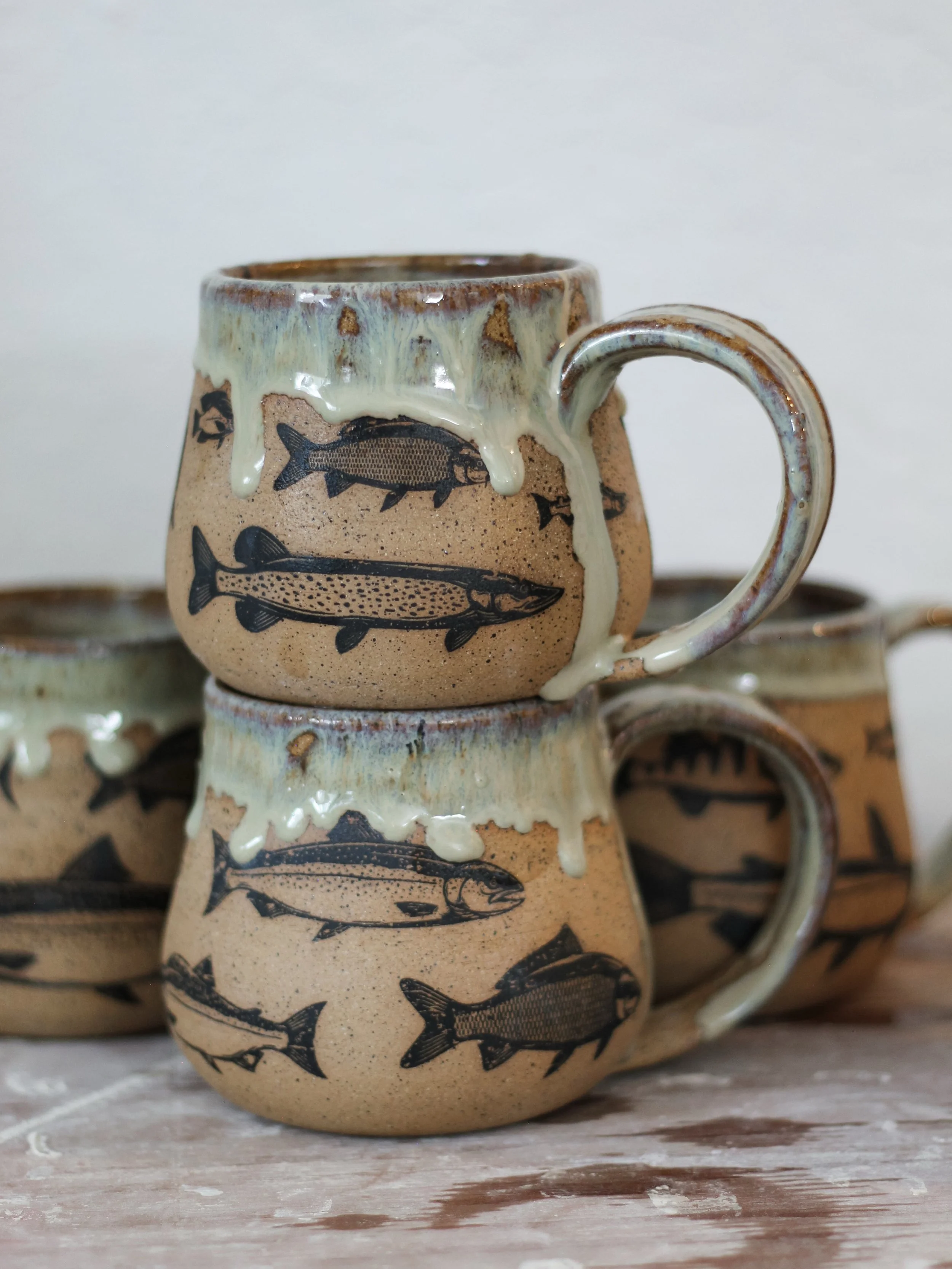 Thank you to everyone who came out to the market yesterday ☀️

Maybe you snagged one of these fish mugs before they swam away 🐟

I&rsquo;ll be making more fish mugs soon, and I have a special surprise mug planned for Father&rsquo;s Day ✨