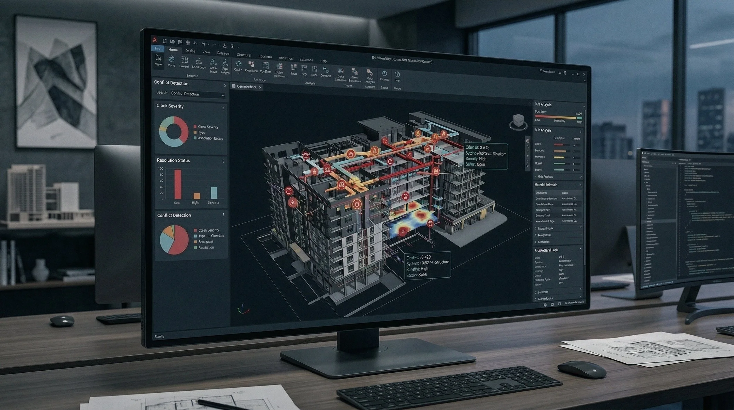 Forensic BIM oversight dashboard using automated conflict detection and clash diagnostics to ensure technical data integrity for international developments