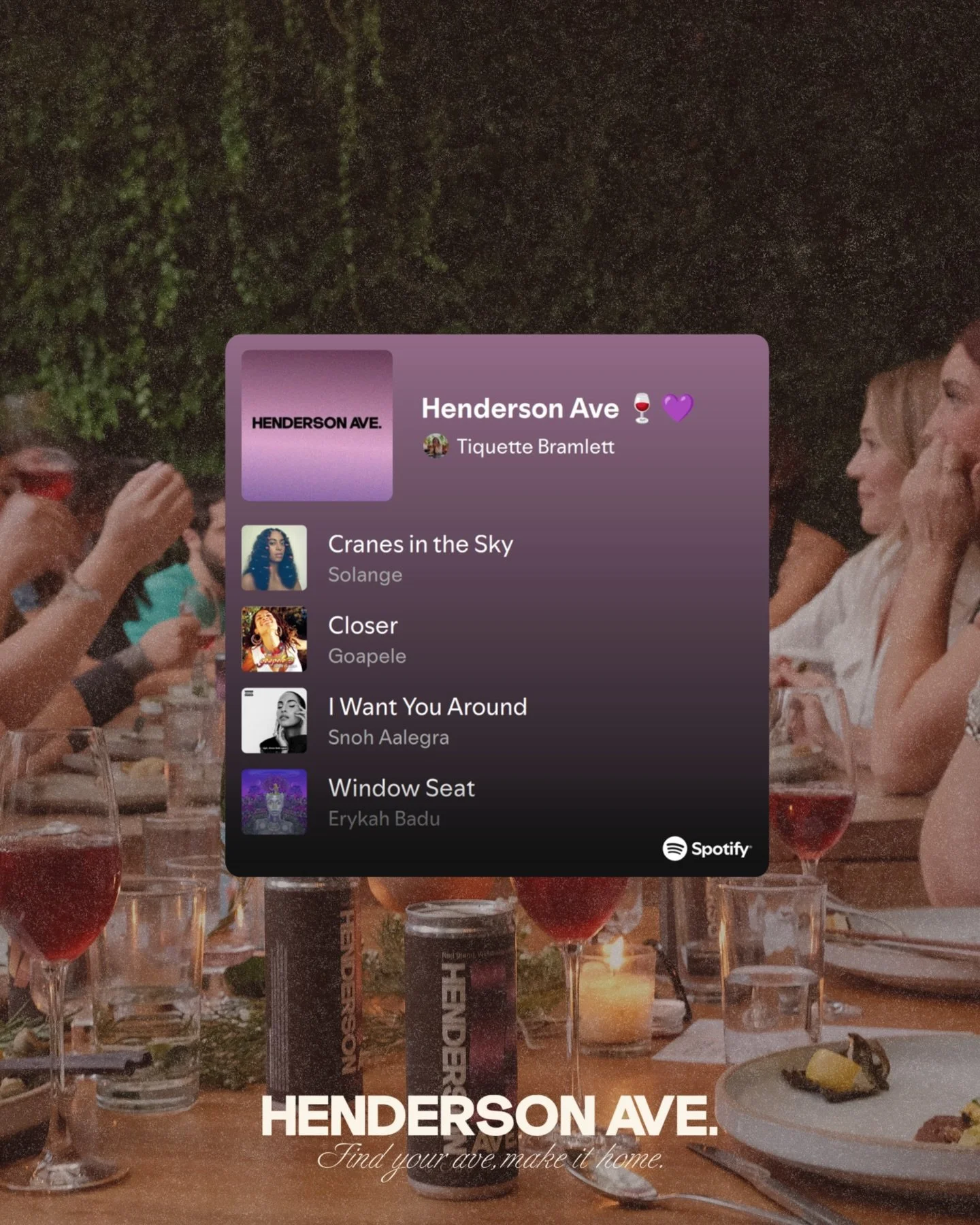 Time off calls for moments of stillness 💜 Check out our link in bio to access the Henderson Ave playlist on Spotify. 

Press play, do whatever feels right, and let us know how you like it!