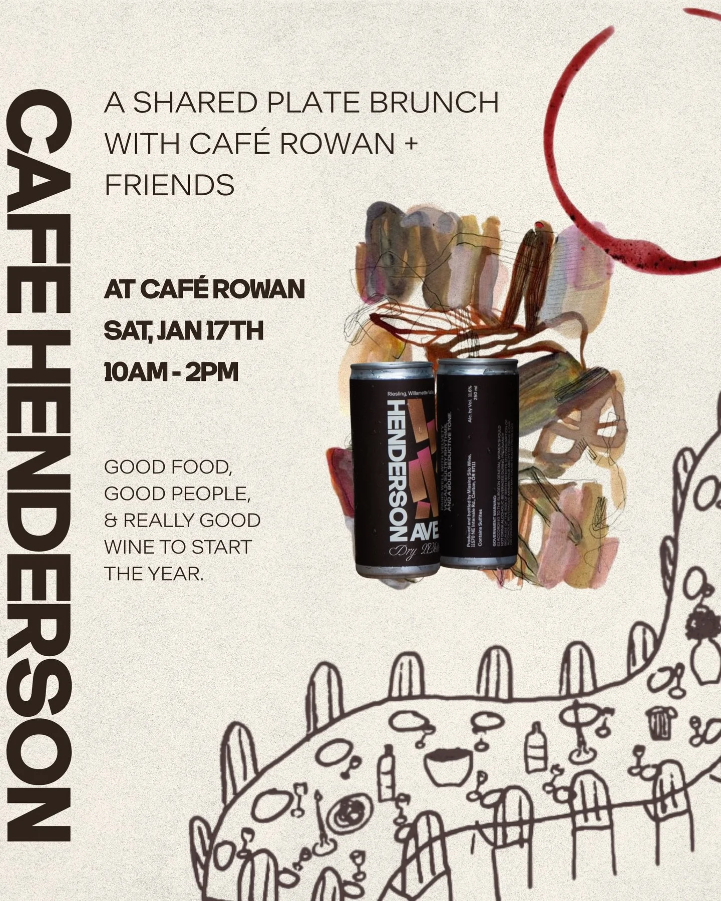 Pop Up Brunch with good people and even better wine. This Saturday at Caf&eacute; Rowan (Jan 17, 10-2PM) ☀️