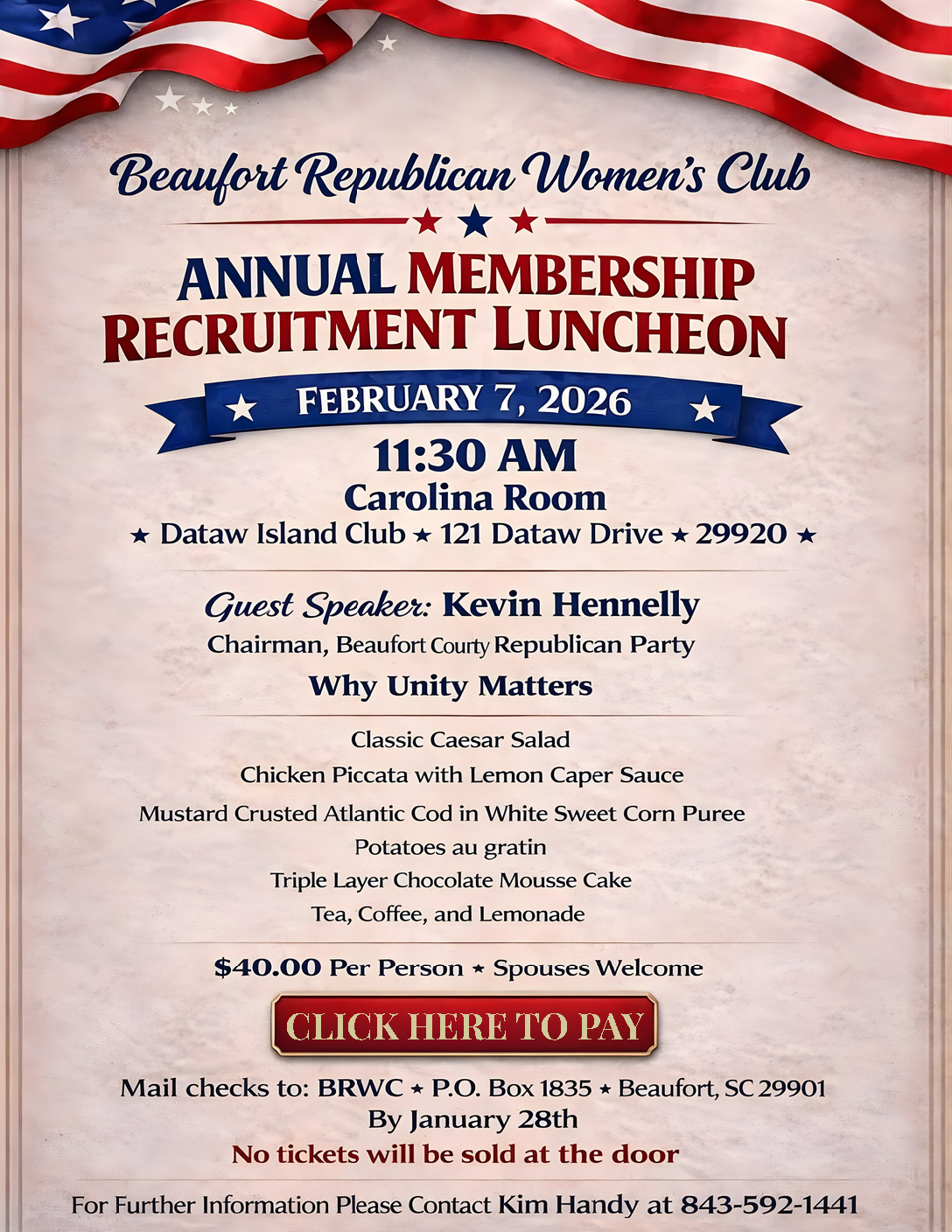 Beaufort Republican Women's Club - Annual Membership Recruitment Luncheon