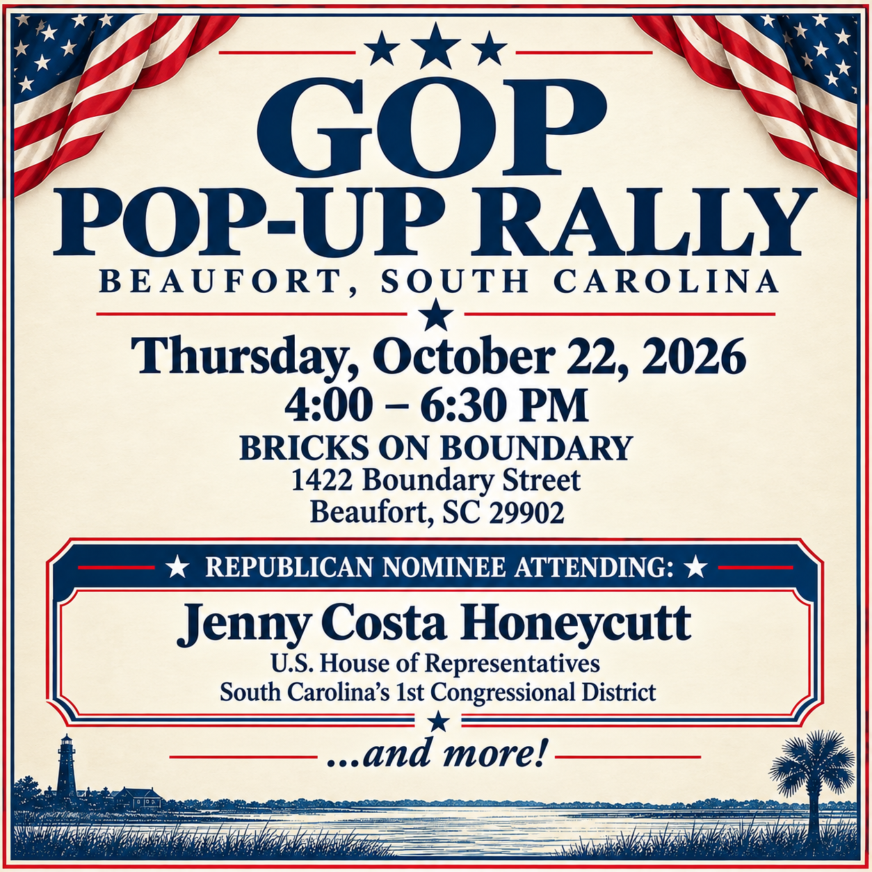 NOB “Pop up Rally” BCRP   “Save the Date” - Thursday, October 22, doors open @ 3 PM 