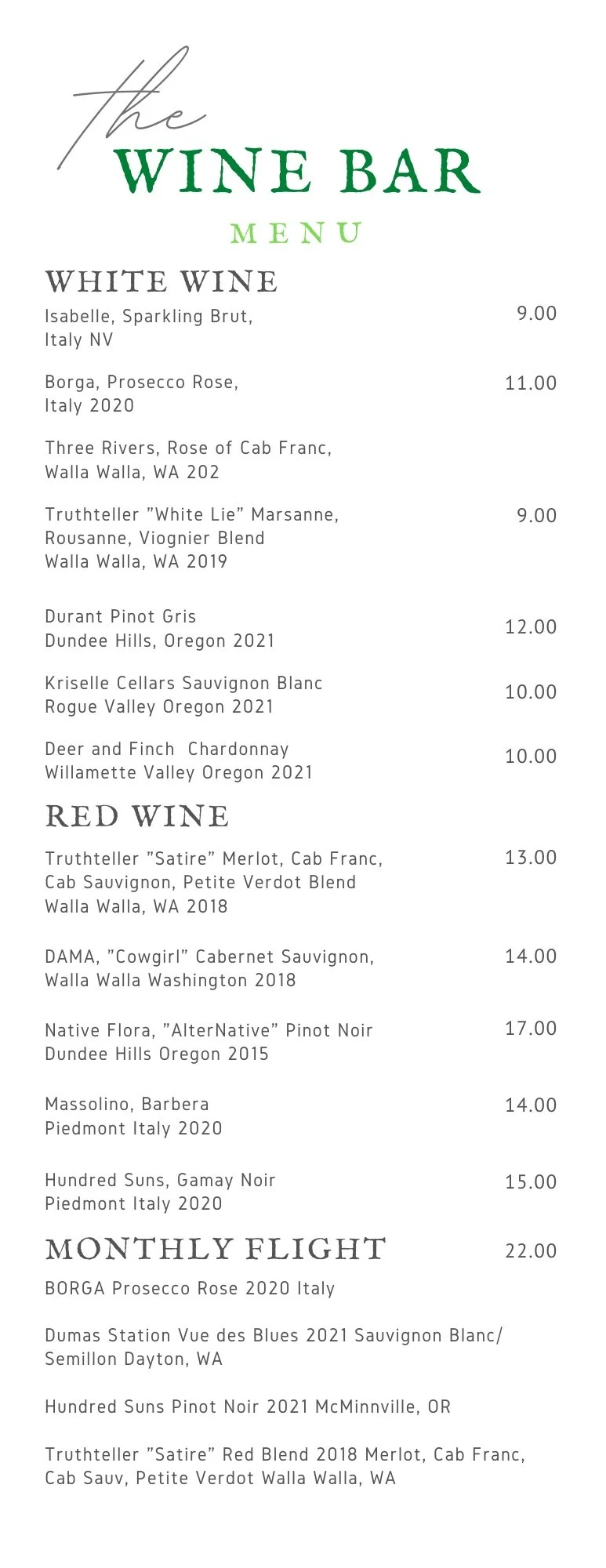 Wine — Testimony Wine Bar