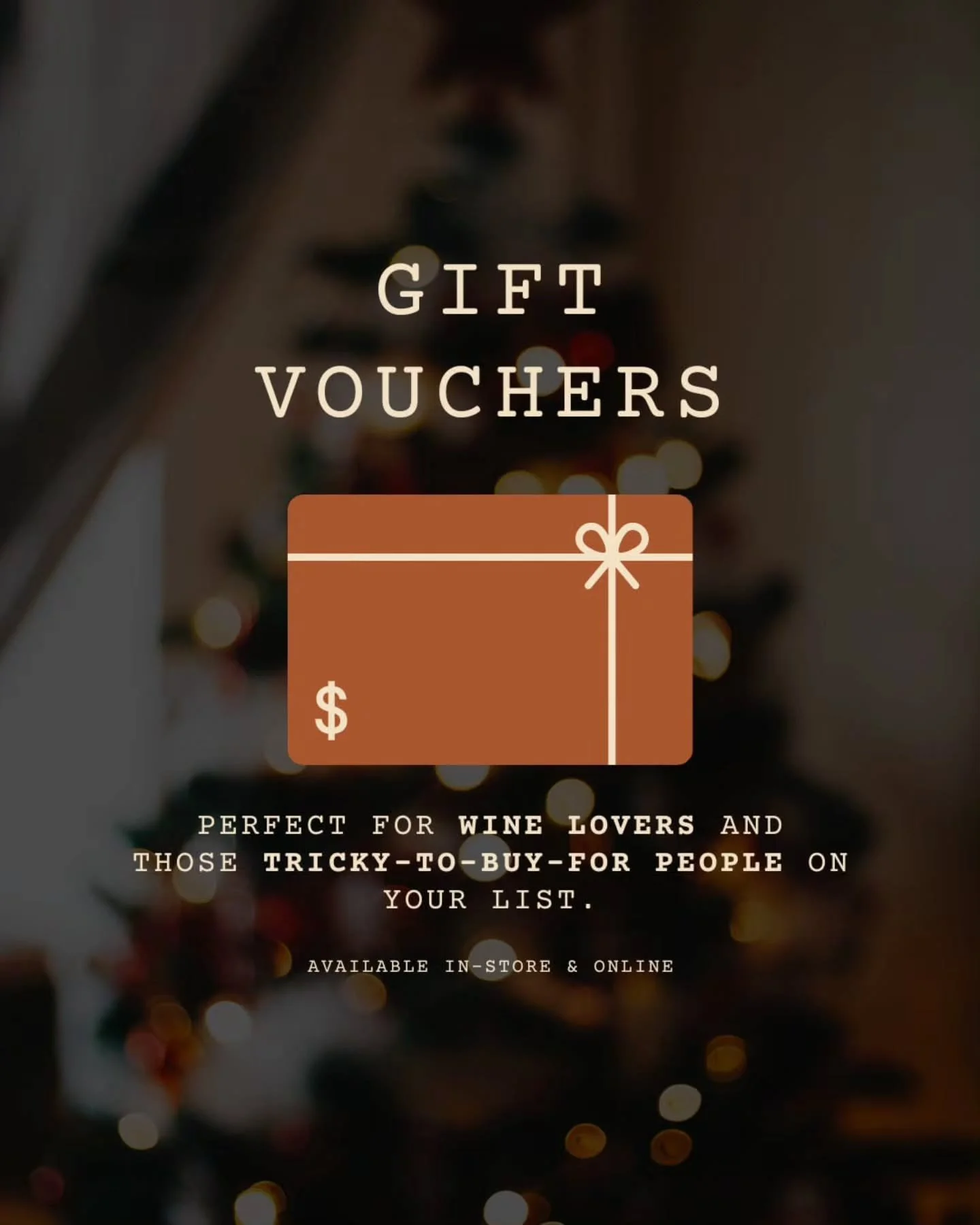 Give the gift of good wine *and* good times this Christmas. Our gift vouchers are perfect for wine lovers and those tricky-to-buy-for people on your list.