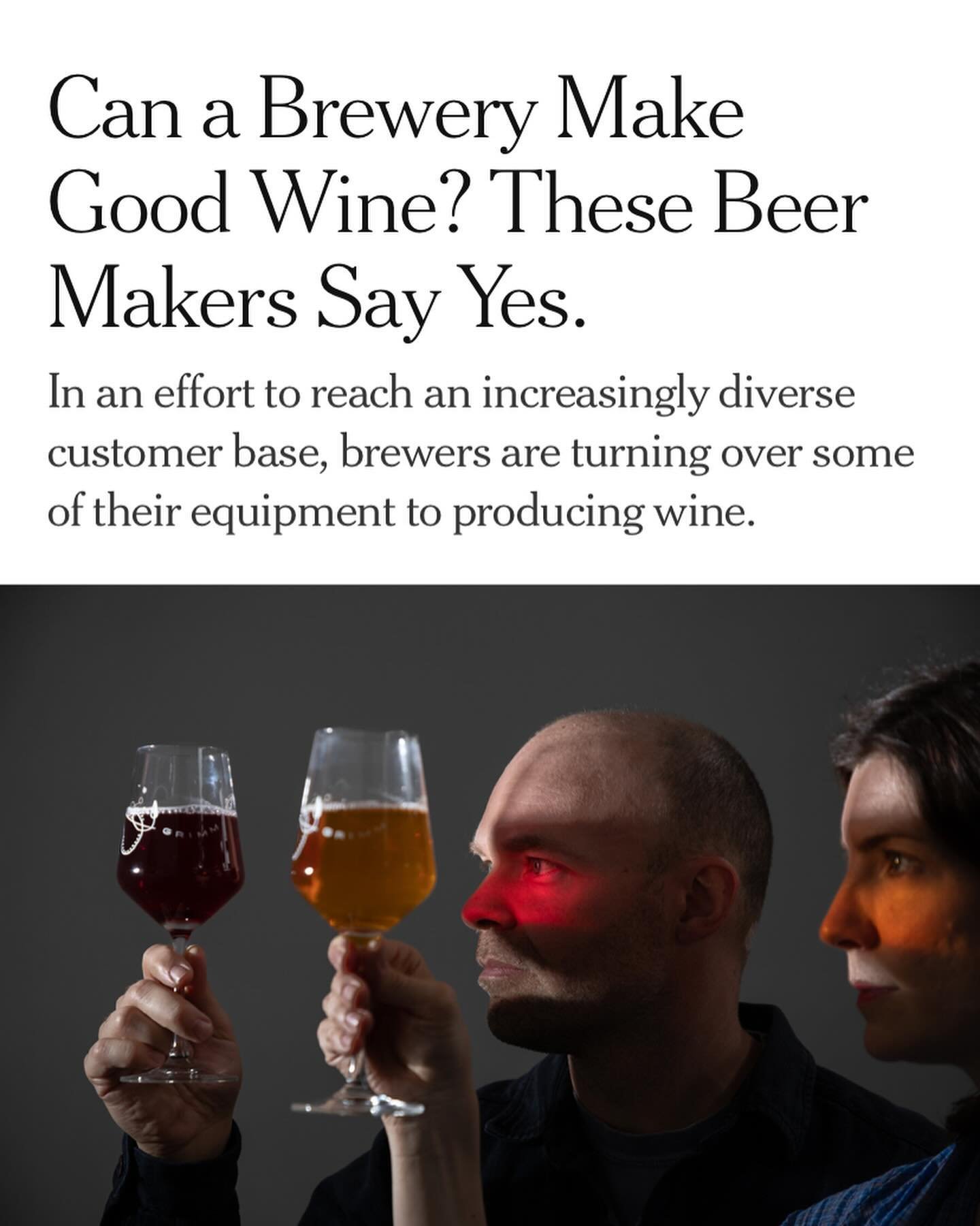 Phew. It has been a busy stretch of writing, fueled by way too much homemade cold brew. Some of the stories are finally hittin&rsquo; print and Internet, including my latest for the @nytimes that looks at the growing intersection of brewing and winem