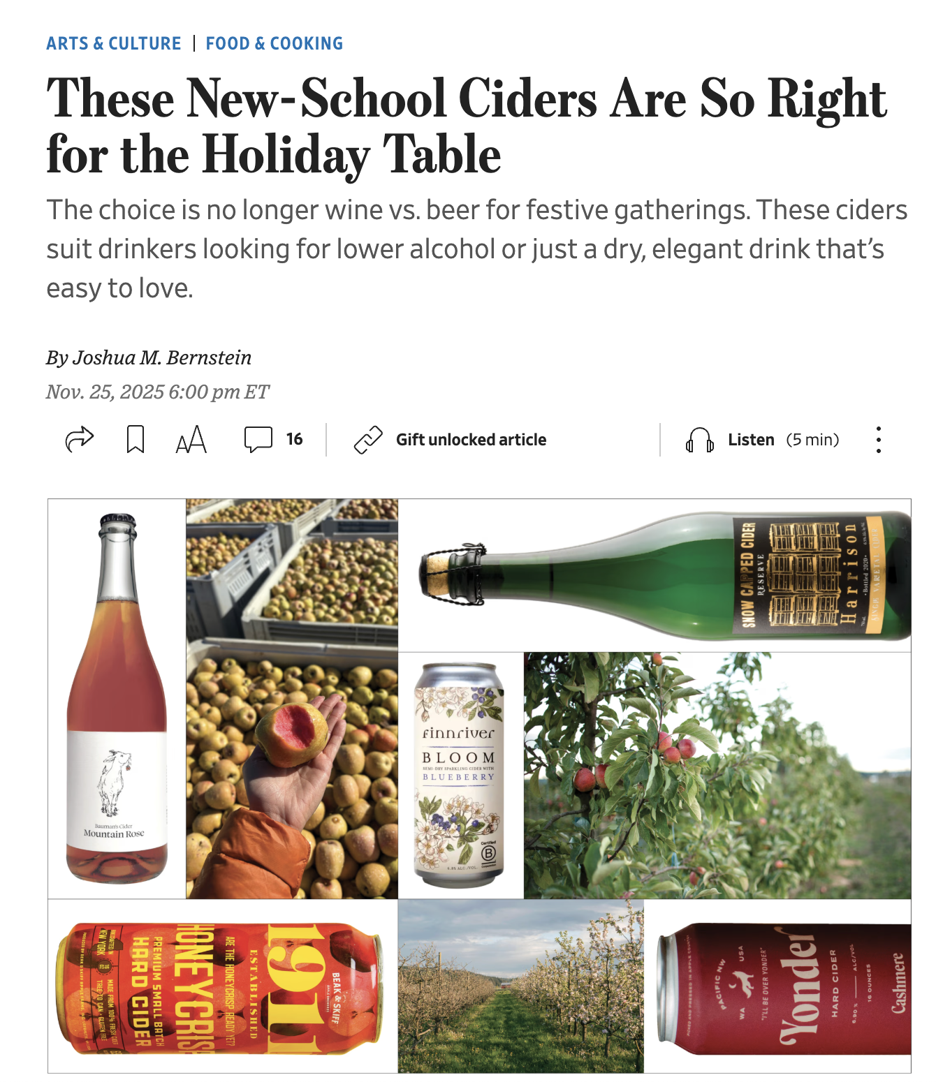 New-School Ciders for the Holiday Table| The Wall Street Journal