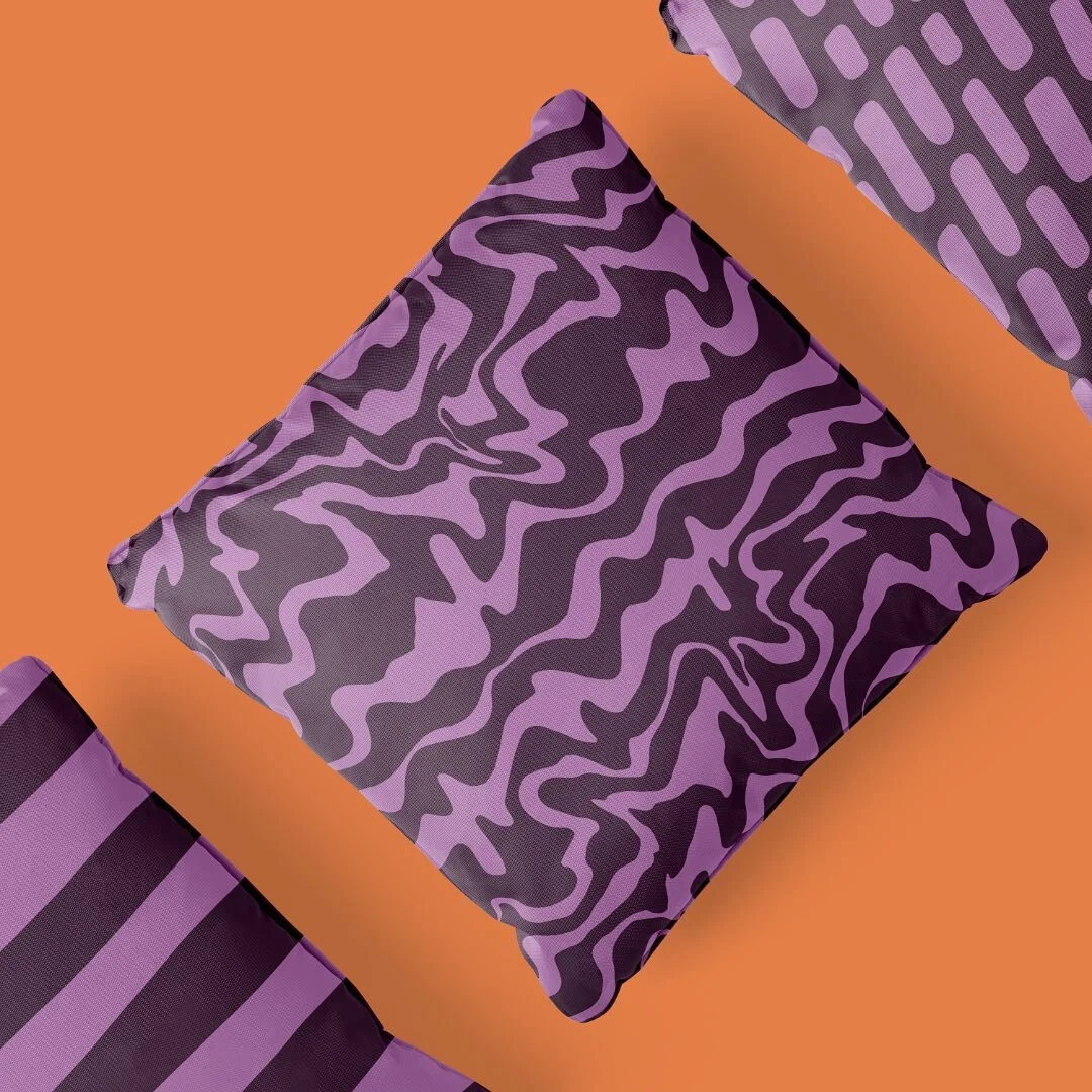Warped, striped and dashed patterns look great together in this purple in purple color scheme! These were created using assets from the Calla pattern pack available in my @creativemarket shop!

#patterns #graphicdesign #textiledesign #surfacedesign #