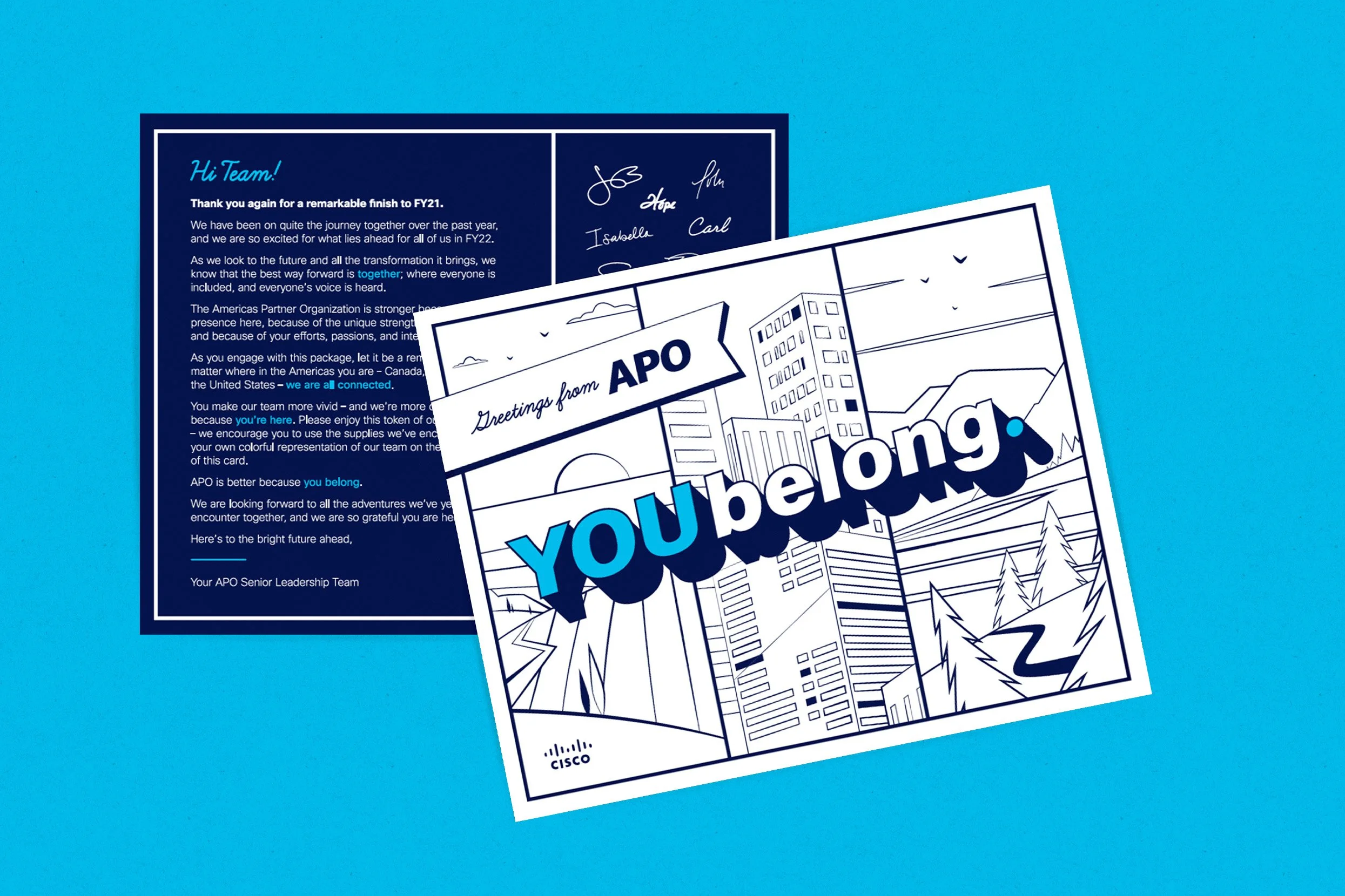 Custom illustrated coloring postcard