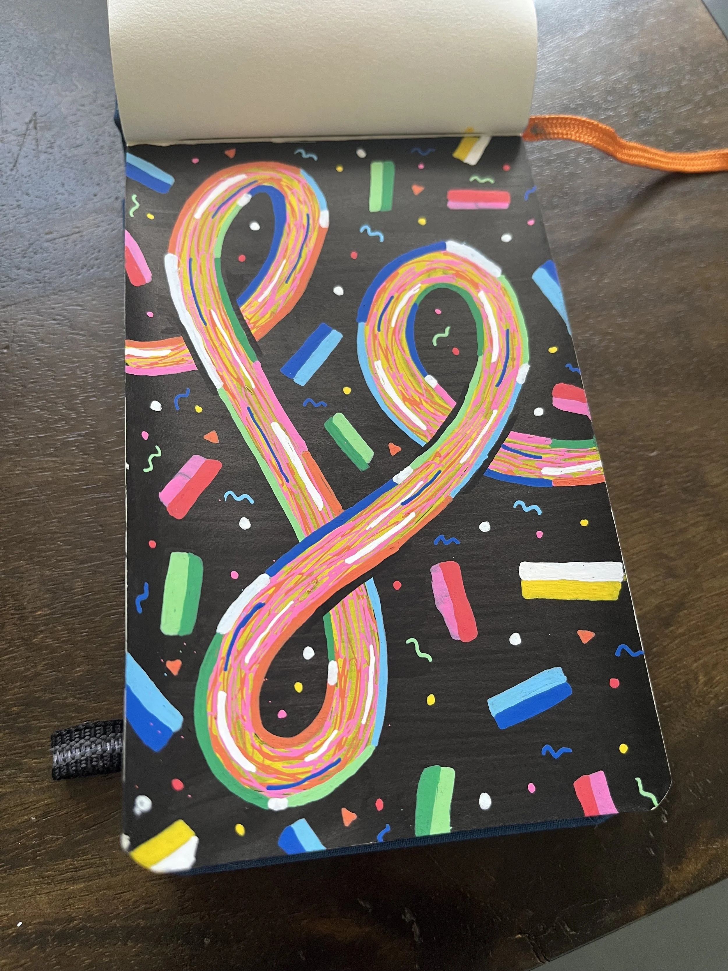 Notebook Sketchbook illustration surface pattern design black and neon