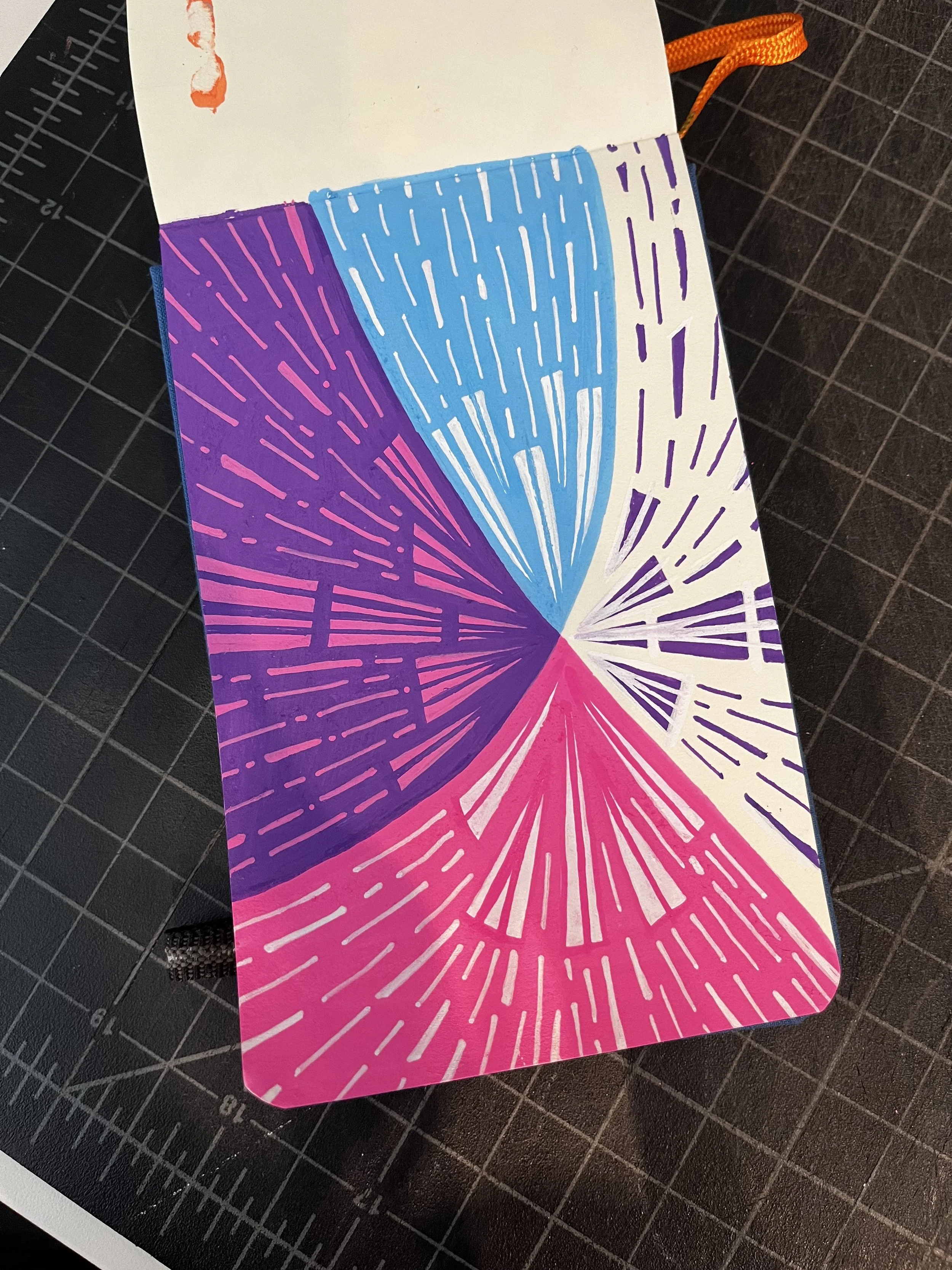 Notebook Sketchbook illustration surface pattern design pink and purple fireworks