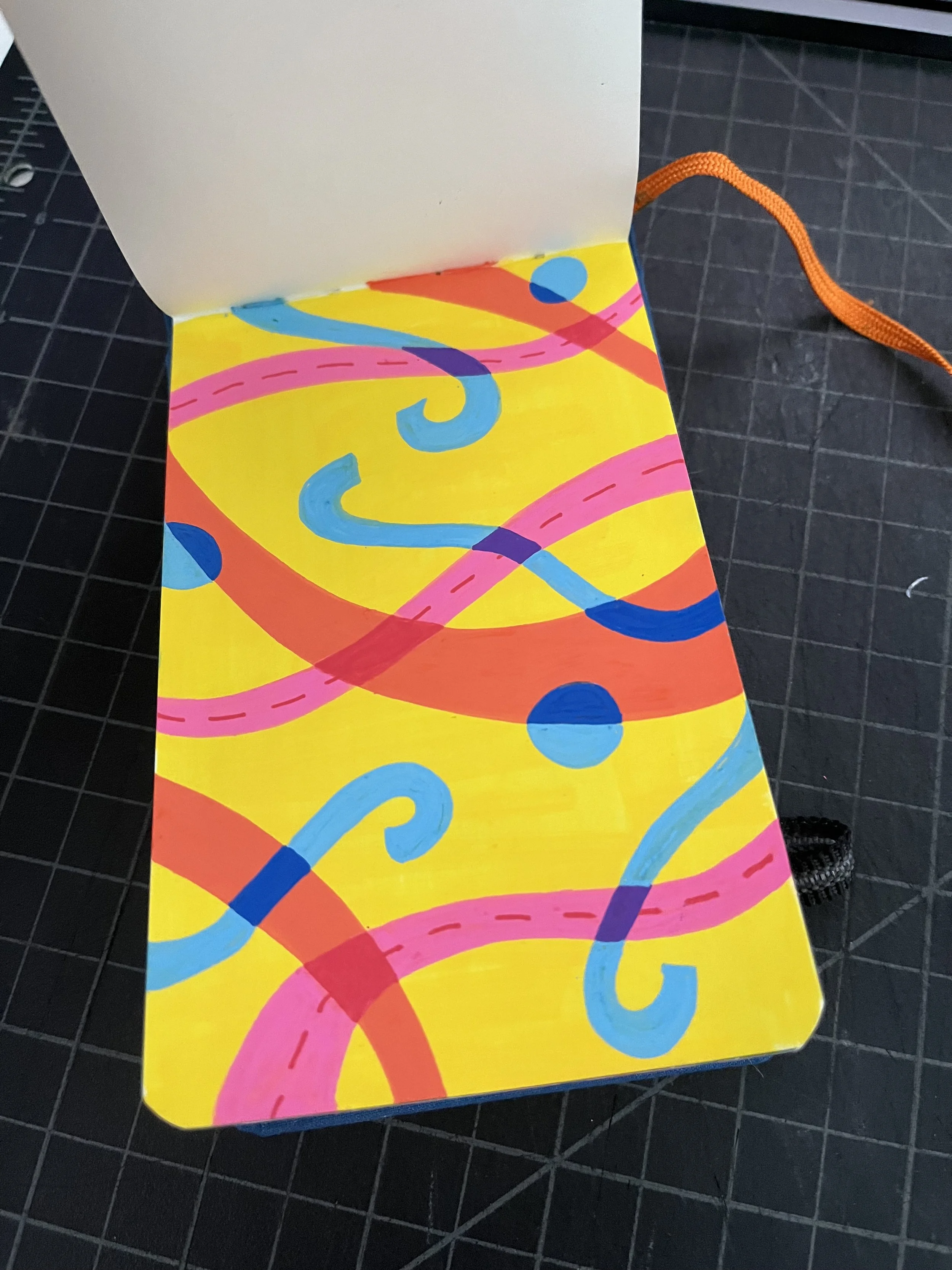 Notebook Sketchbook illustration surface pattern design yellow risograph