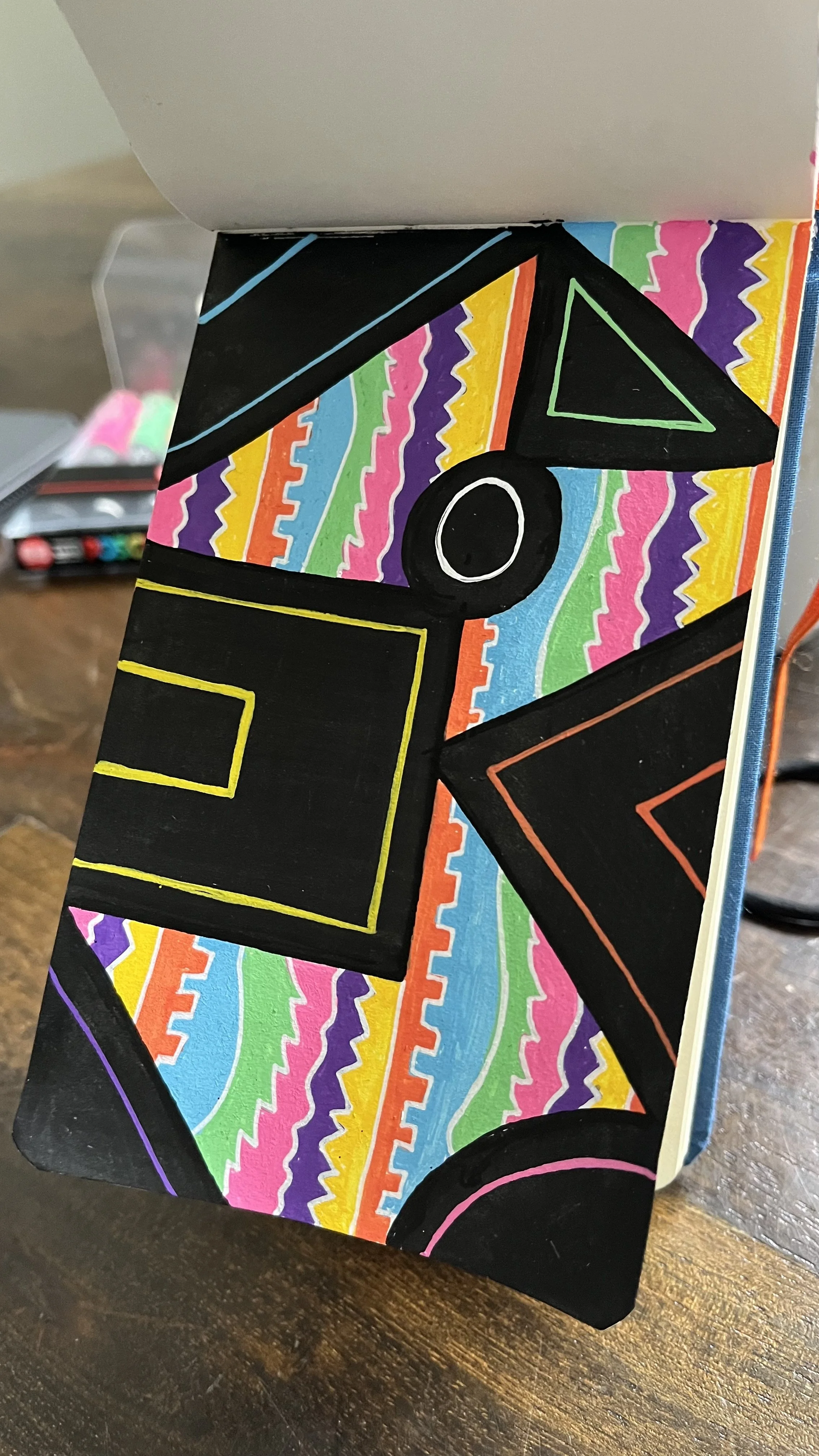 Notebook Sketchbook illustration surface pattern design black and neon