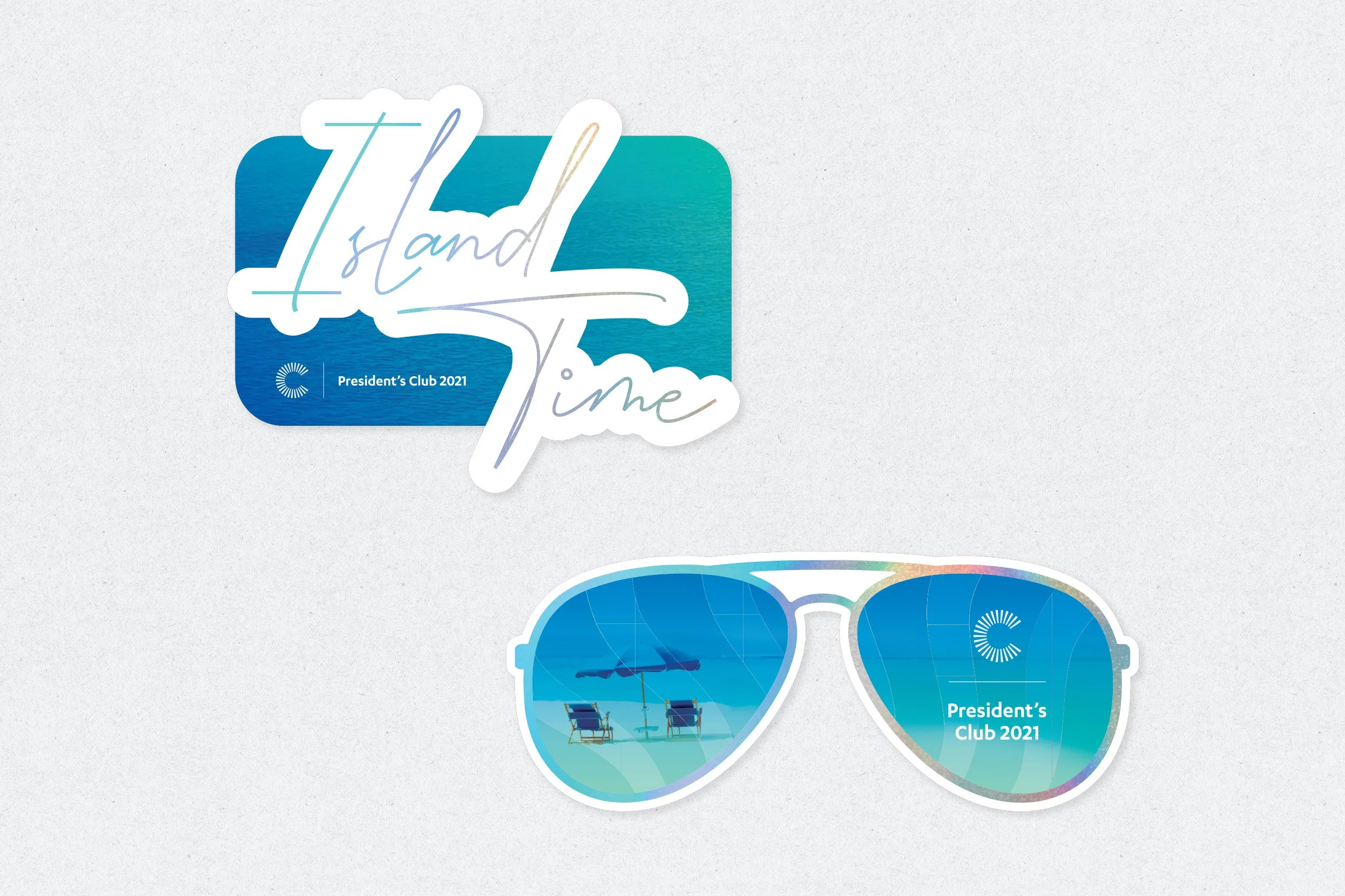 Holographic stickers included in the pre-event kit