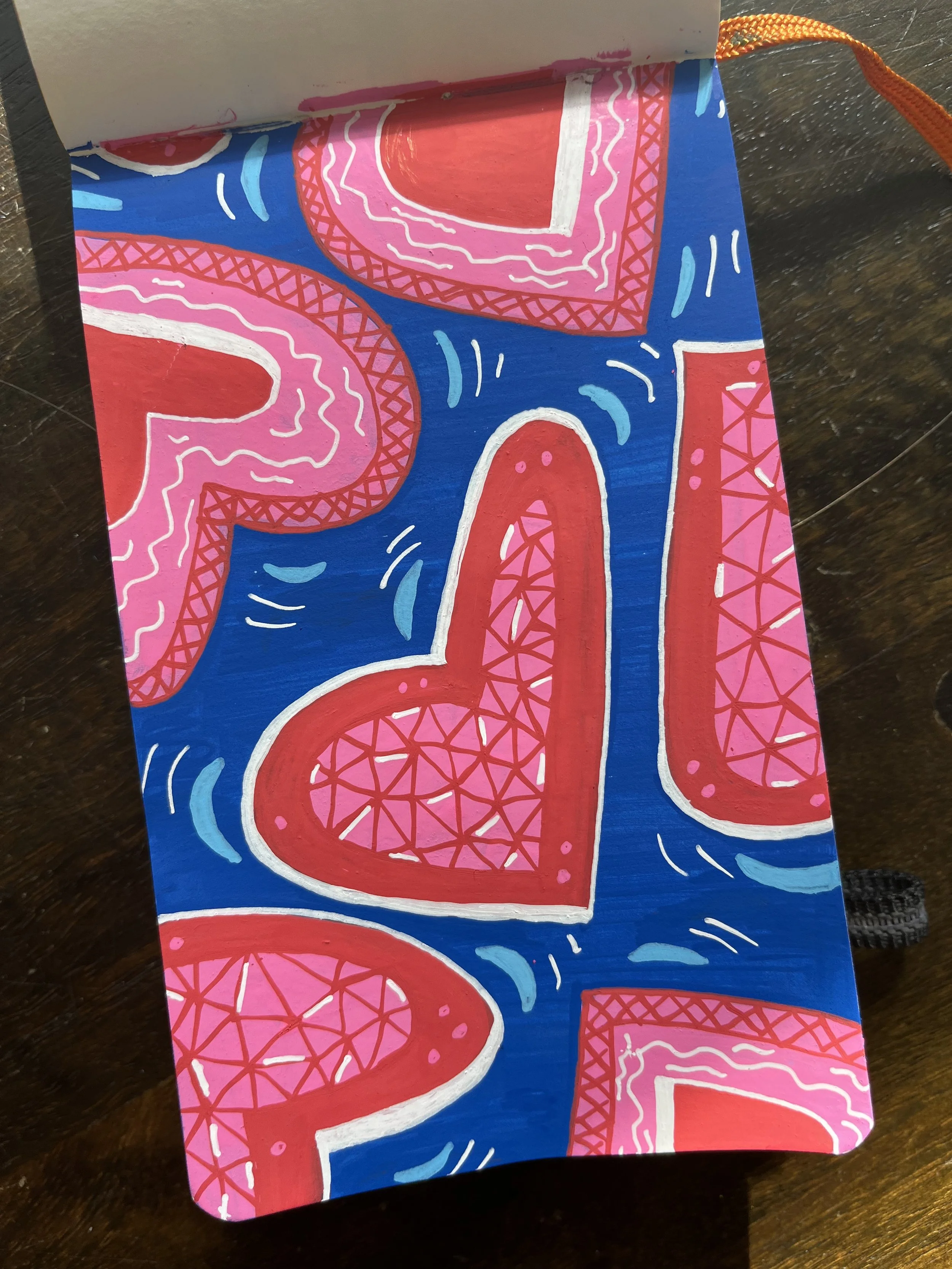 Notebook Sketchbook illustration surface pattern design hearts