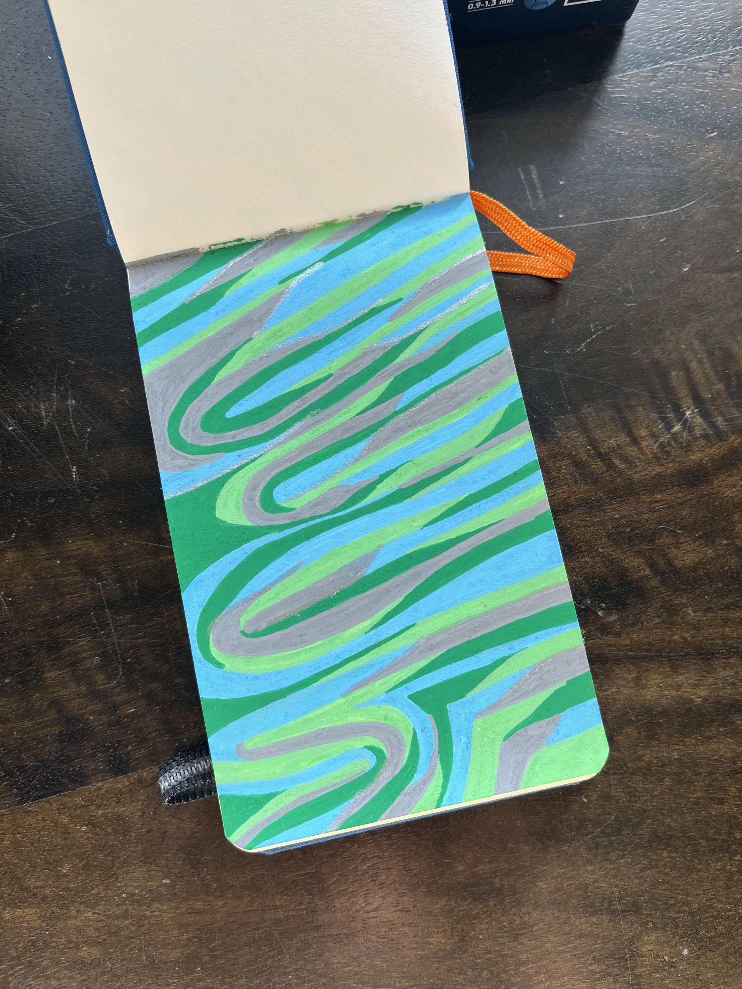 Notebook Sketchbook illustration surface pattern design blue and green