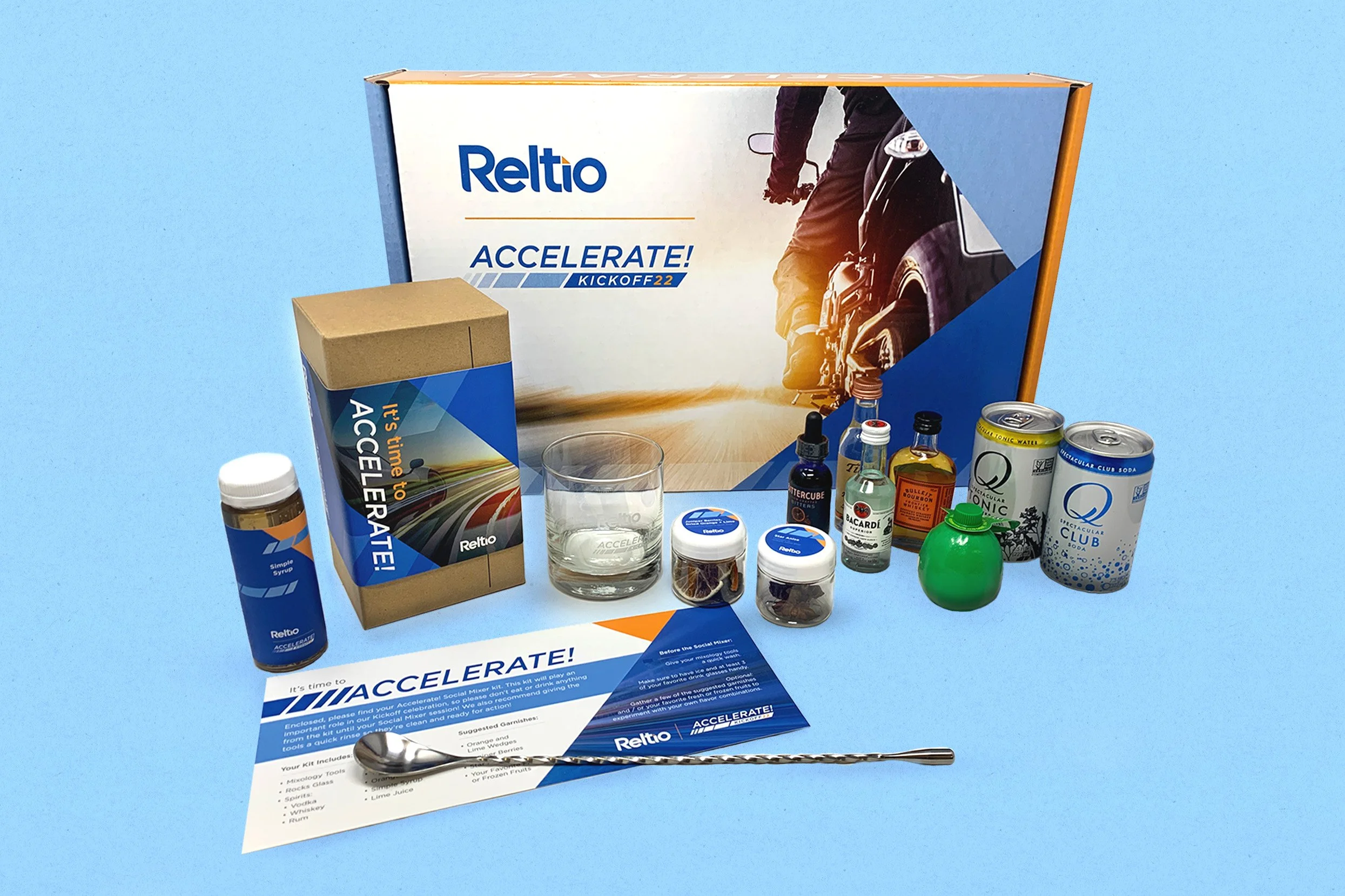 Virtual event cocktail-maiking kit