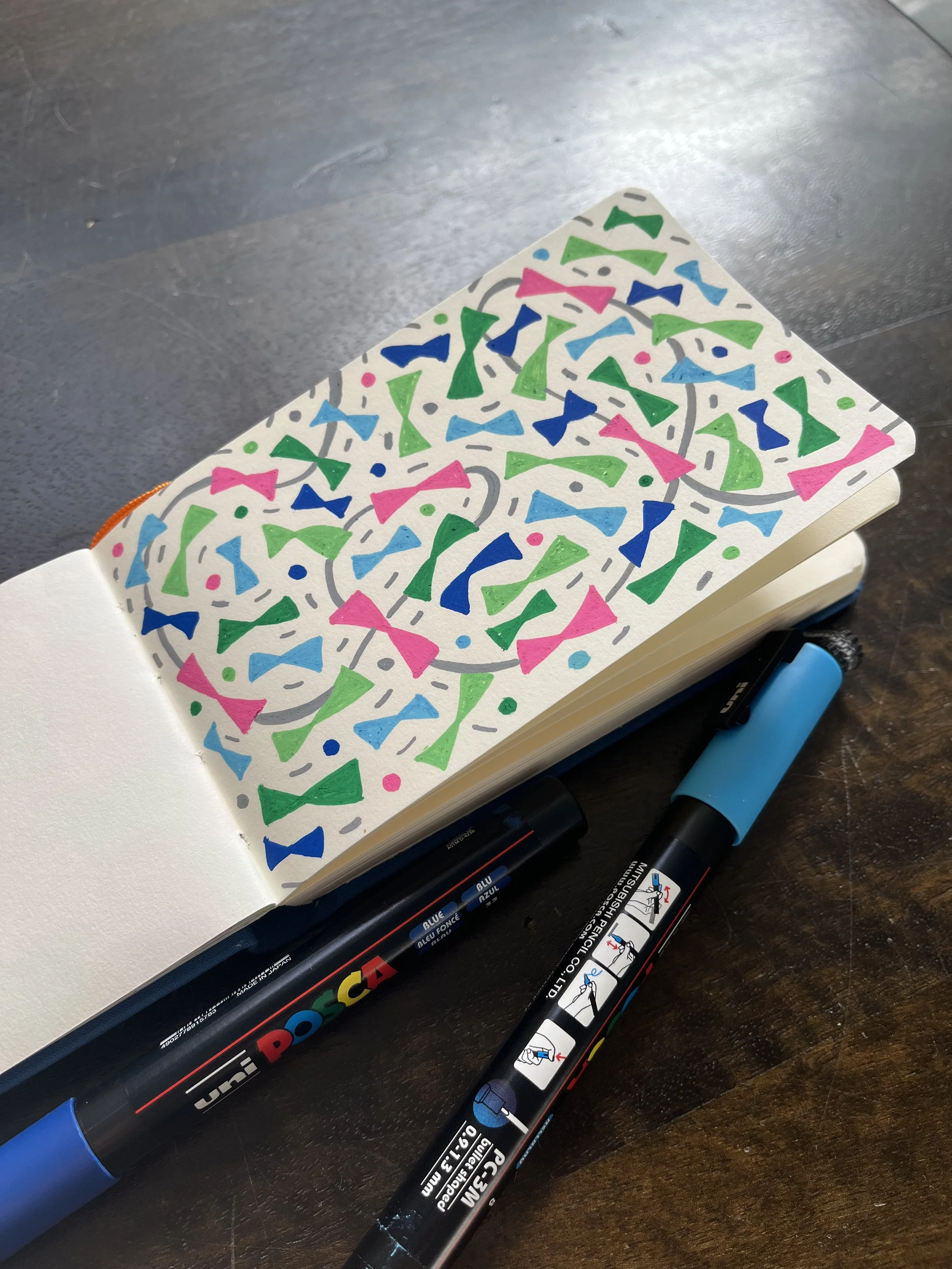 Notebook Sketchbook illustration surface pattern design bowties