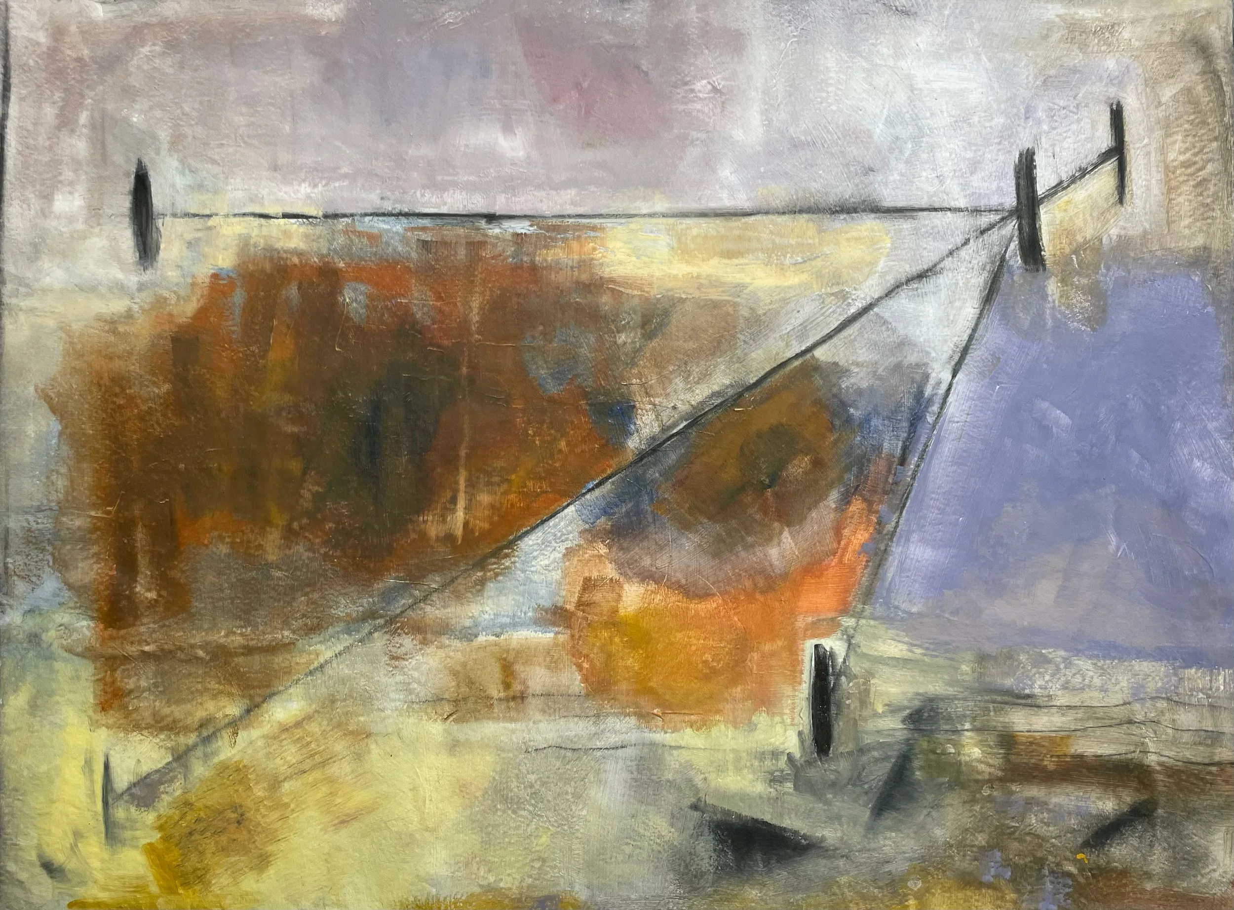 Datum Points, 36 x 48in, acrylic and graphite on canvas, 2026